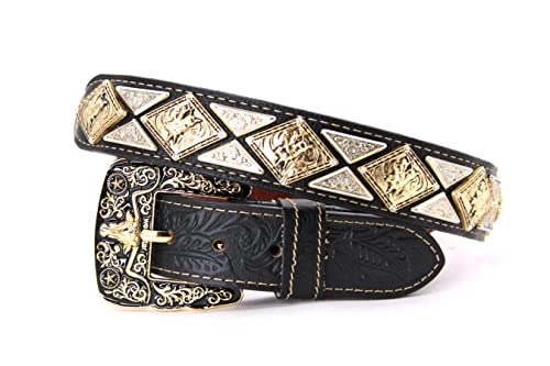 806c Bullrider Bk Floral Gold and Silver