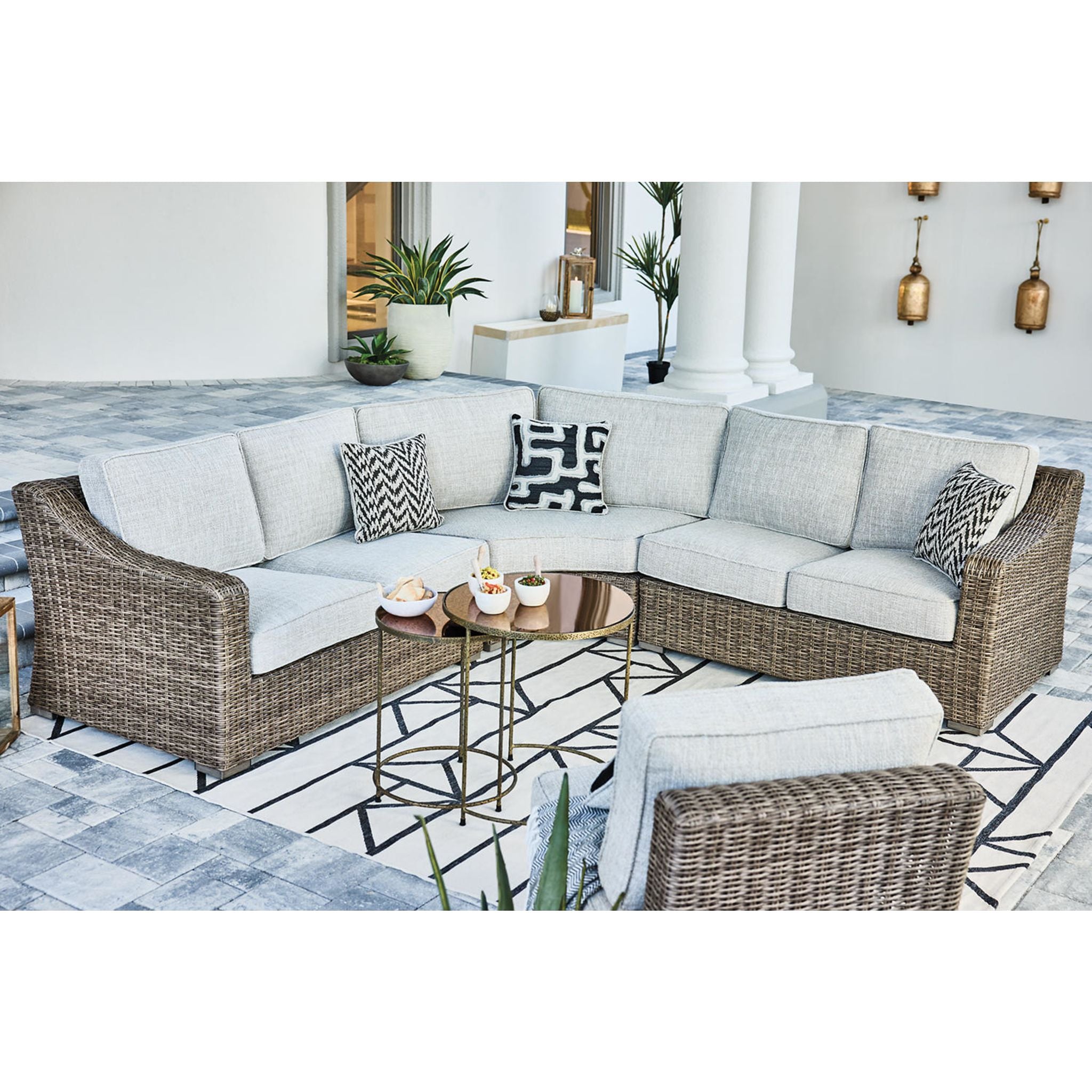 Beachcroft 3-Piece Outdoor Modular Sectional Sofa Set - Waterproof Patio Furniture for Garden, Poolside & Backyard Relaxation