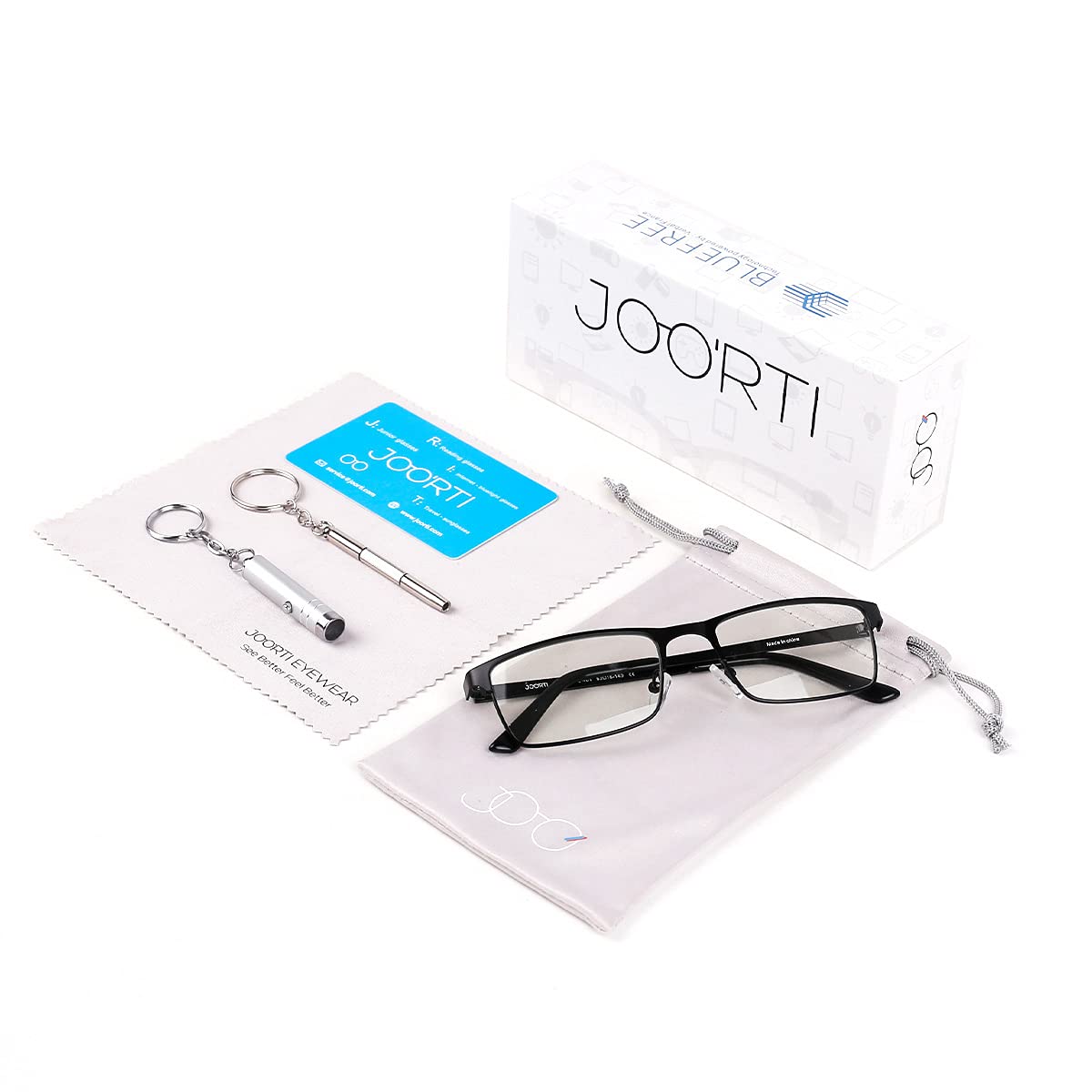 JOO'RTI Blue Light Blocking Glasses for Men - Metal Frame Gaming & Computer Use