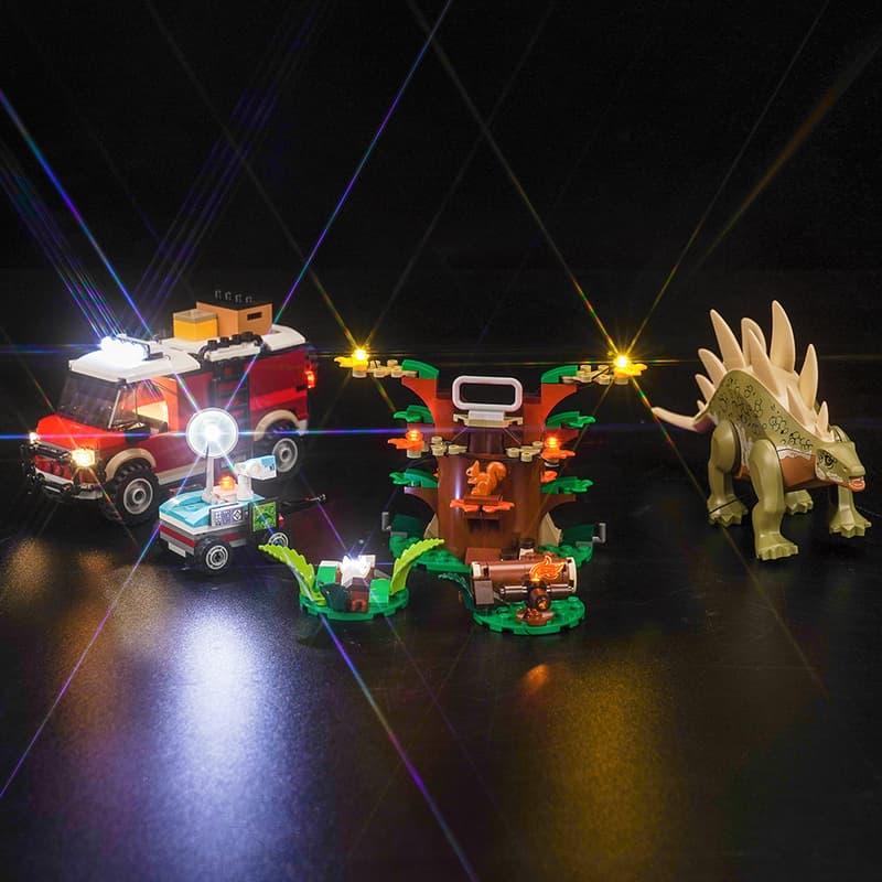 LEGO Jurassic World Dinosaur Missions Stegosaurus Discovery 76965 Light Kit - DIY Building Blocks Lighting Set for Display & Night Scene Decoration