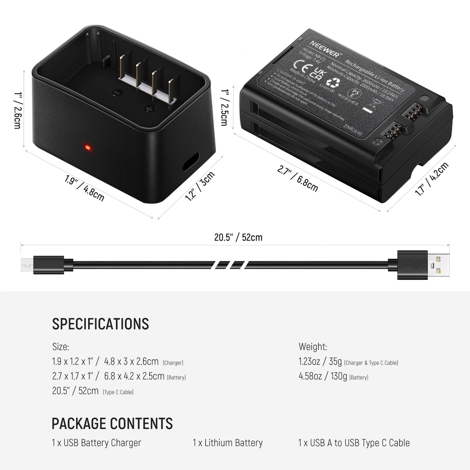 NEEWER Z1 Z2 Flash Lithium Battery & USB Charger Set for Canon, Nikon, Sony DSLR Cameras - Perfect for Photography, Studio Lighting, and On-the-Go Shooting