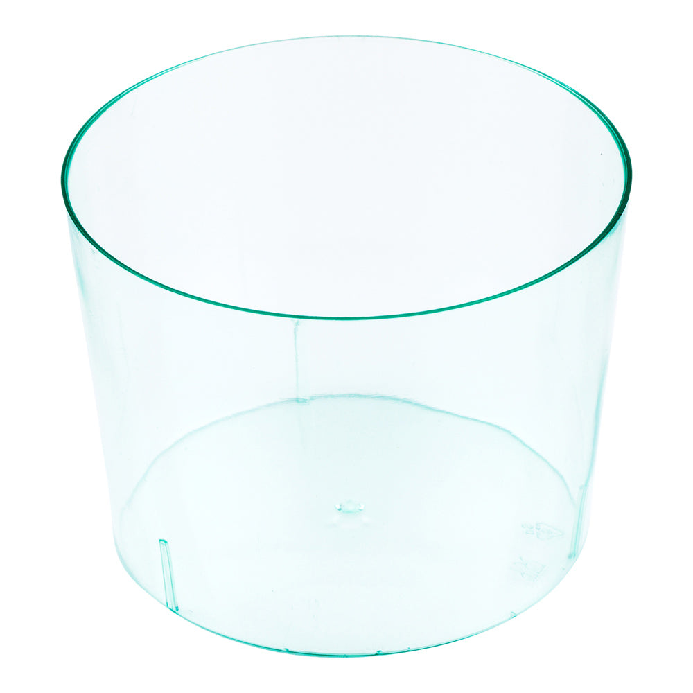 100 Pack 6 oz Round Seagreen Plastic Cups with 100 Silver Mini Spoons - Perfect for Parties, Events, and Home Use