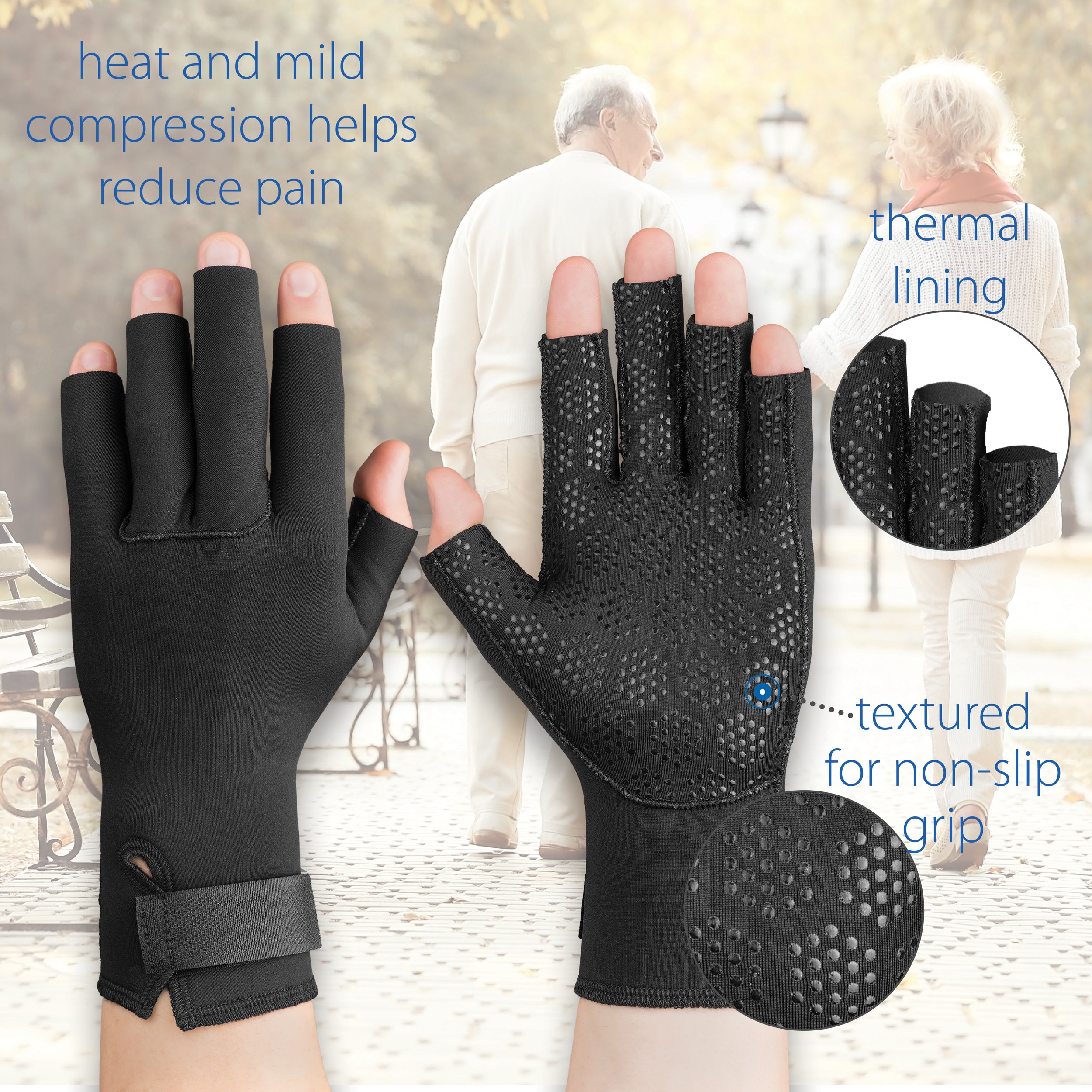 Swede O Thermal Arthritis Gloves for Women & Men - Pain Relief & Warmth - Copper Infused Fingerless Gloves for Hand Pain, Swelling & Circulation - Perfect for Typing, Knitting & Cold Weather Activities