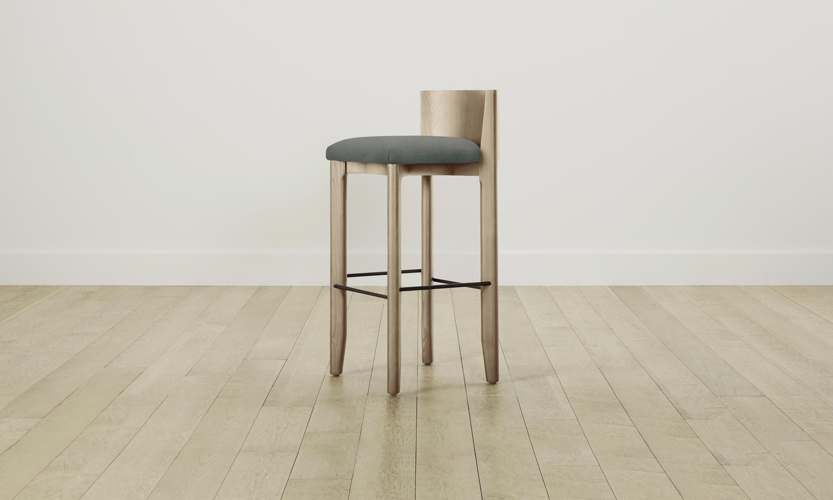 Premium Mohair Bar Stool - The Delancey Counter Stool in Fog Gray for Kitchen Island, Breakfast Bar & Home Decor