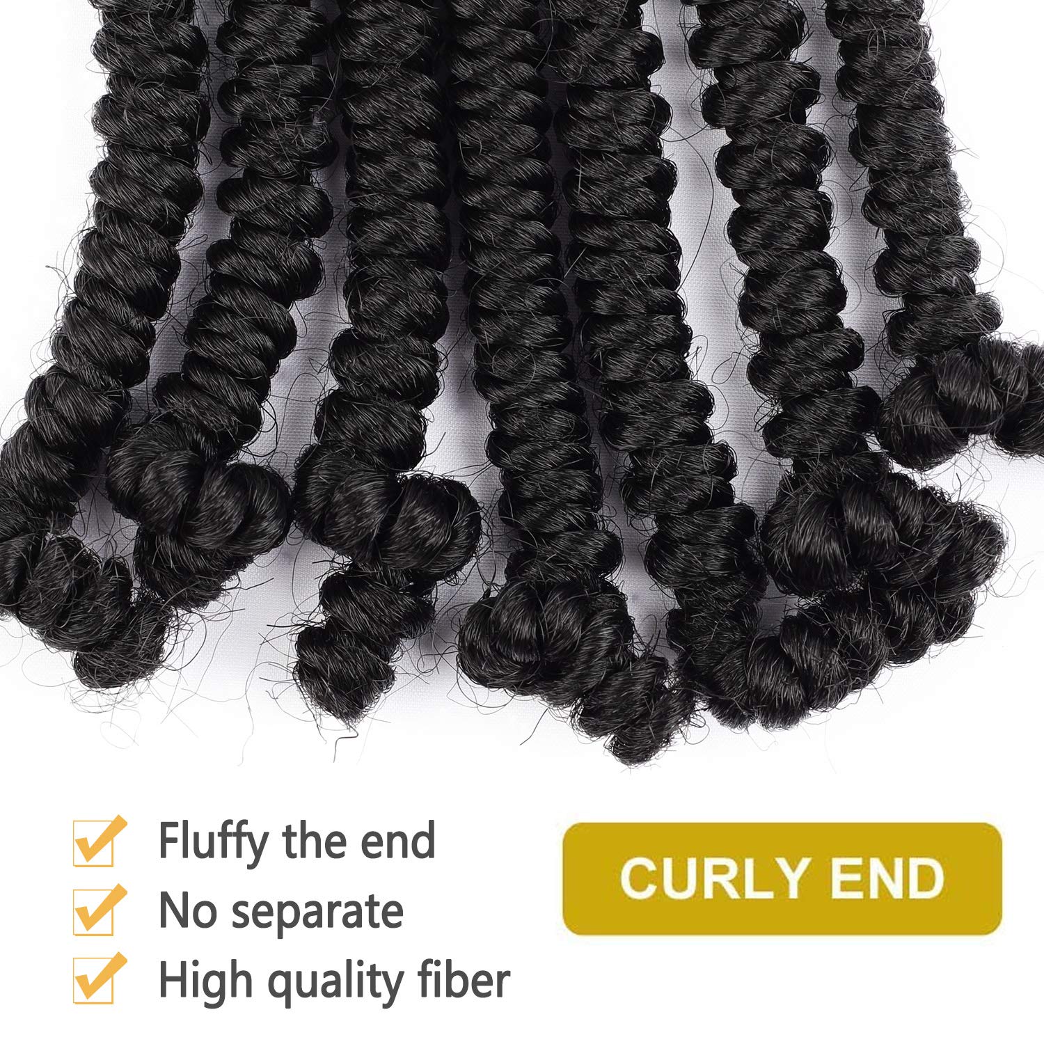 Bob Spring Crochet Hair - Short Passion Twist Bomb Twist, Pre-Twisted Spring Twists Synthetic Braiding Hair Extensions for Black Women (6 Inch, Pack of 3, 1B Color) | Easy DIY Protective Style for Everyday Wear & Special Occasions