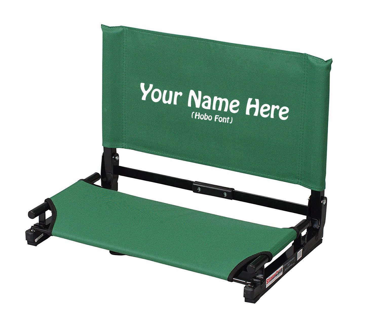 Personalized Embroidered Deluxe Wide Gamechanger Stadium Seat - Comfortable Cushioned Bleacher Chair for Football, Baseball & Outdoor Events - Forest Green