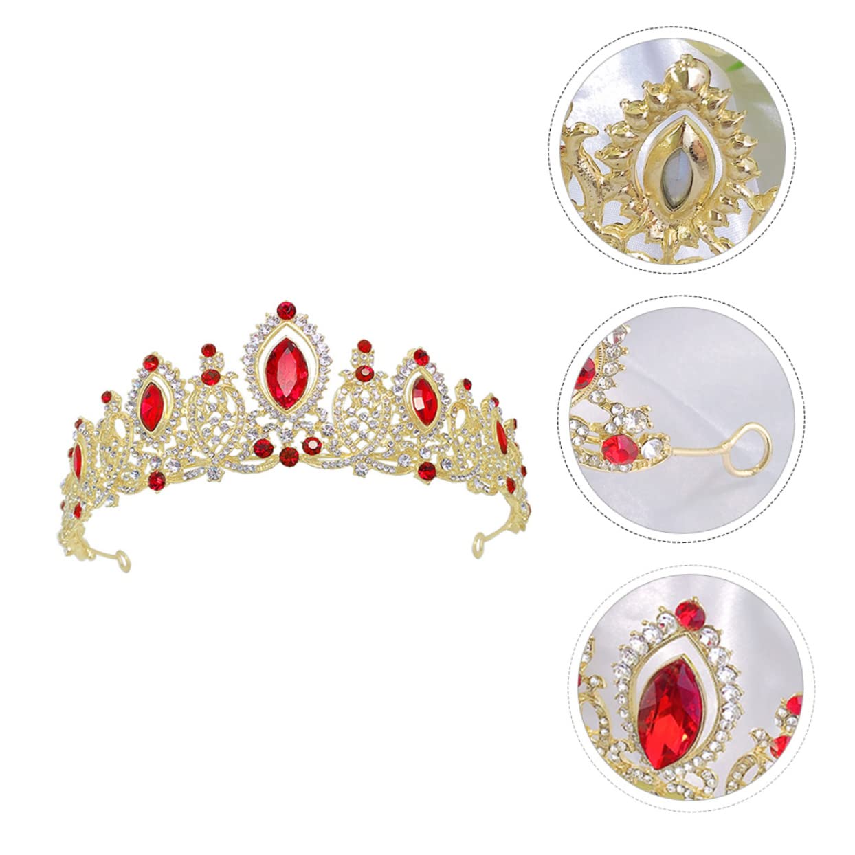 2 Pcs Crystal Crown Princess Tiara Headband - Rhinestone Bridal Wedding Headpiece for Cosplay, Prom, Photo Shoots & Special Occasions | Elegant Bride Accessories for Weddings, Parties & Pageants