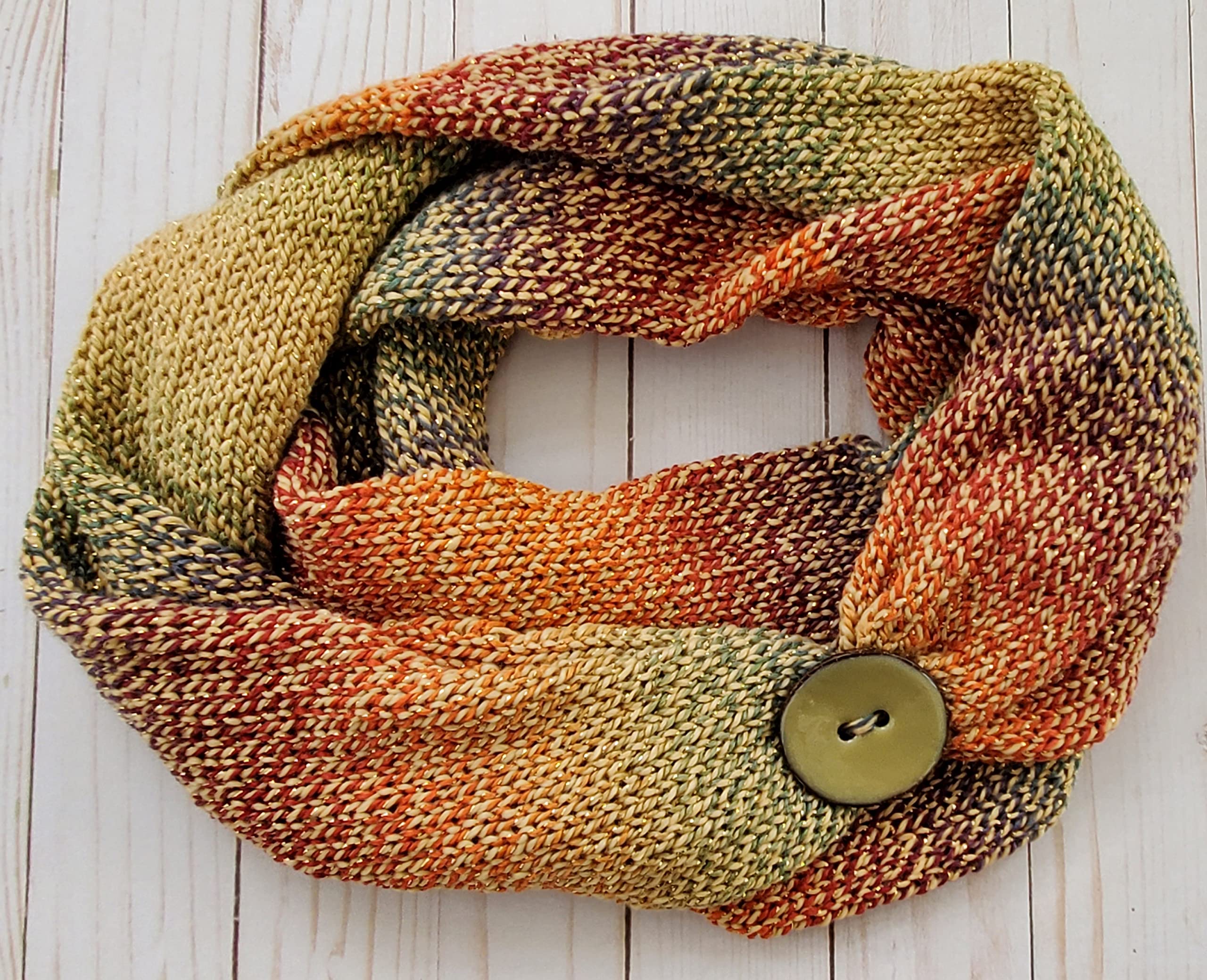 Hand Knit Infinity Scarf - Soft Warm Fashion Loop Scarf for Women - Perfect for Winter, Fall, Office & Casual Outfits