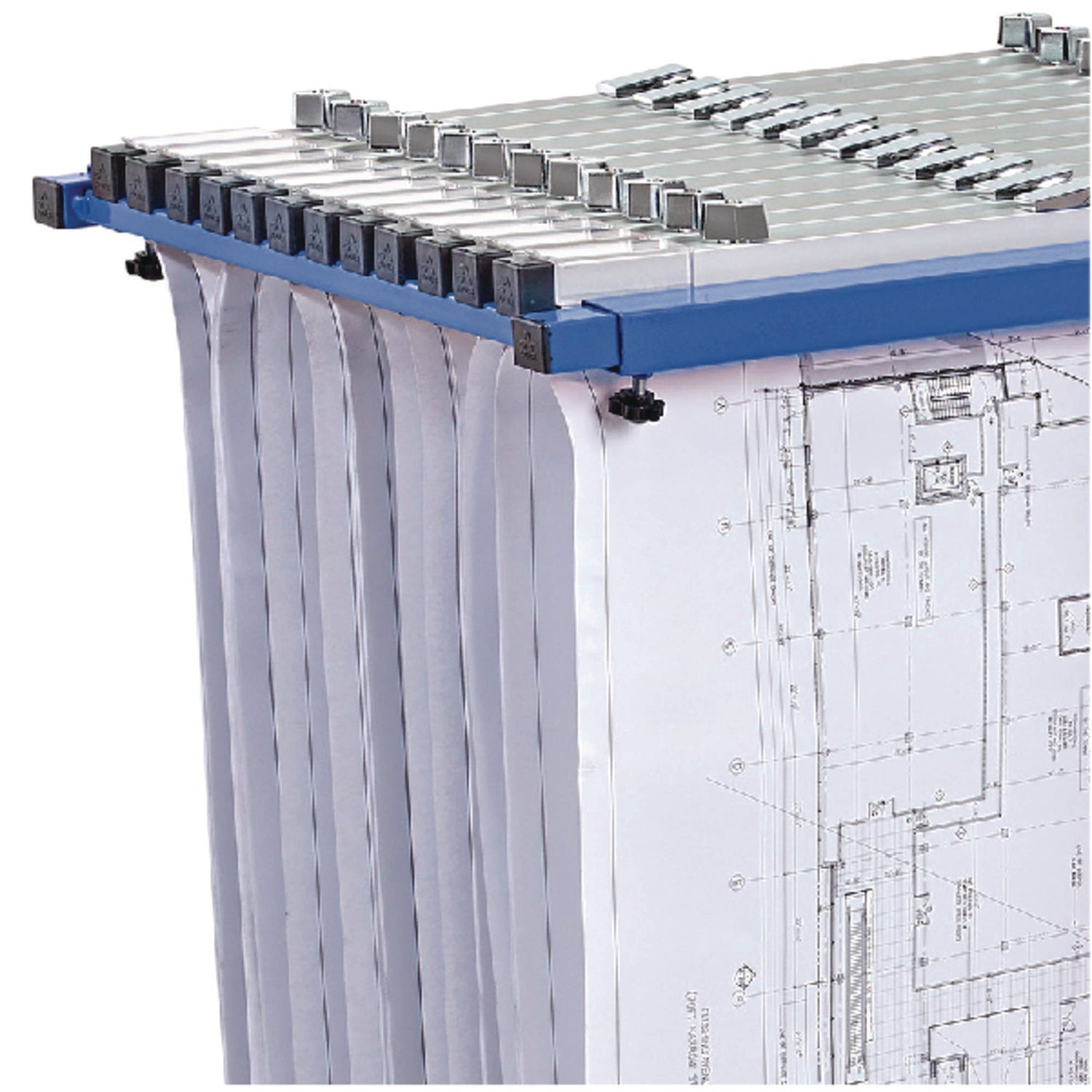 AdirOffice Blueprint Storage Cabinet - Heavy Duty Steel Vertical File Organizer for Large Documents 15x27 to 47.25x57 Inches - Blue | Perfect for Architects, Engineers & Construction Sites - Office & Workspace Organization Solution