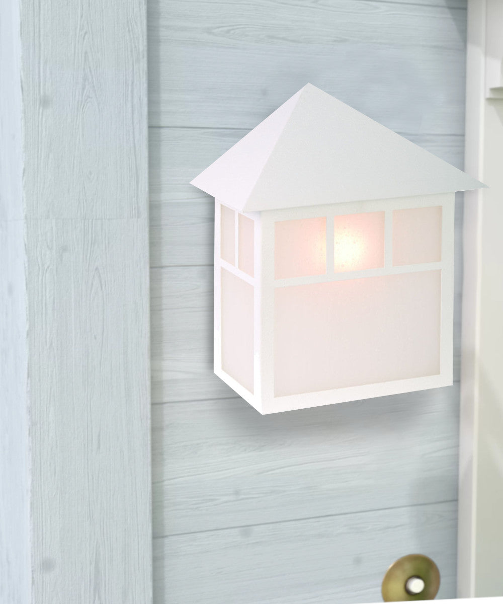 11H Artisan 1-Light Textured White Outdoor Wall Sconce - Weatherproof Exterior Lighting for Porch, Patio, Garden & Entryway