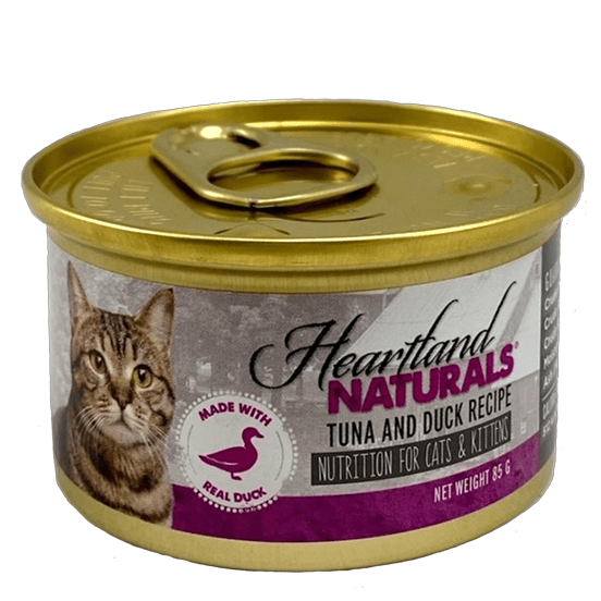 Heartland Naturals Grain-Free Tuna & Duck Recipe Canned Cat Food - High Protein Wet Food for Adult Cats & Kittens - Perfect for Weight Management & Picky Eaters