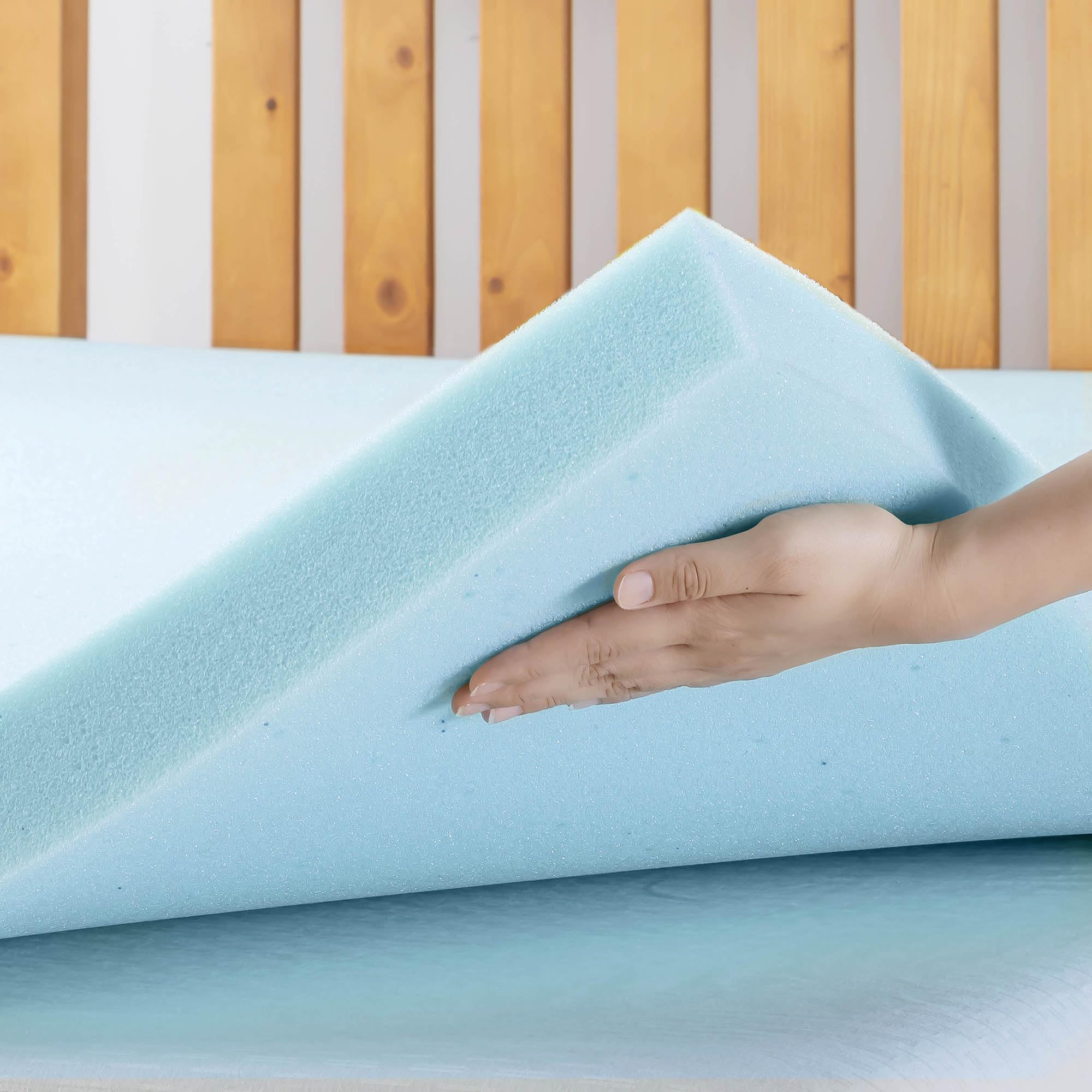 3 Inch Cooling Gel Memory Foam Mattress Topper - Ventilated & CertiPUR-US Certified - California King Size - Blue | Best for Hot Sleepers & Pressure Relief - Perfect for Guest Beds, Dorm Rooms & Home Comfort Upgrade