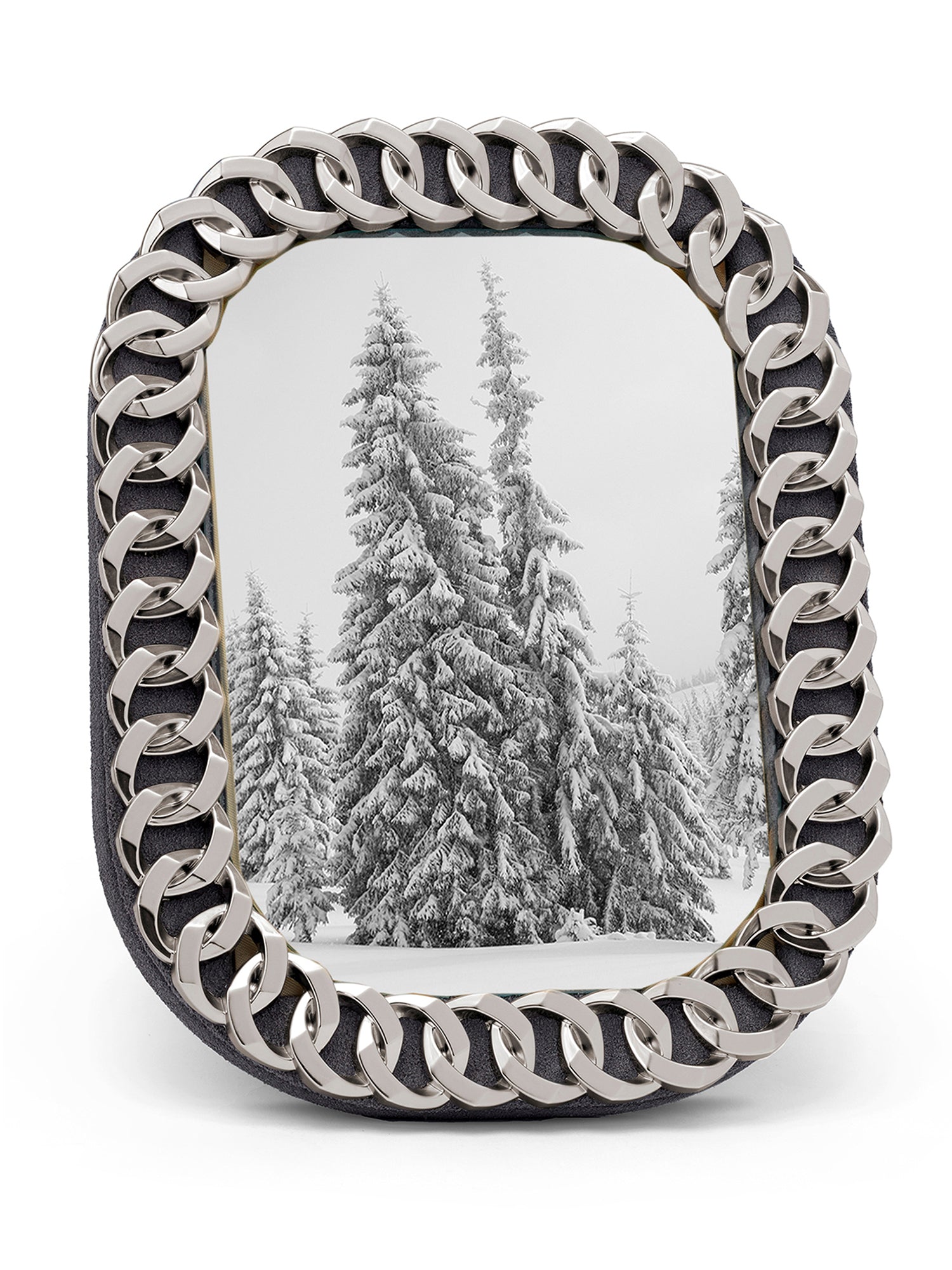 8X10 Platinum Cuban Link Picture Frame - Elegant Photo Display for Home & Office Decor | Perfect for Weddings, Anniversaries & Gifts