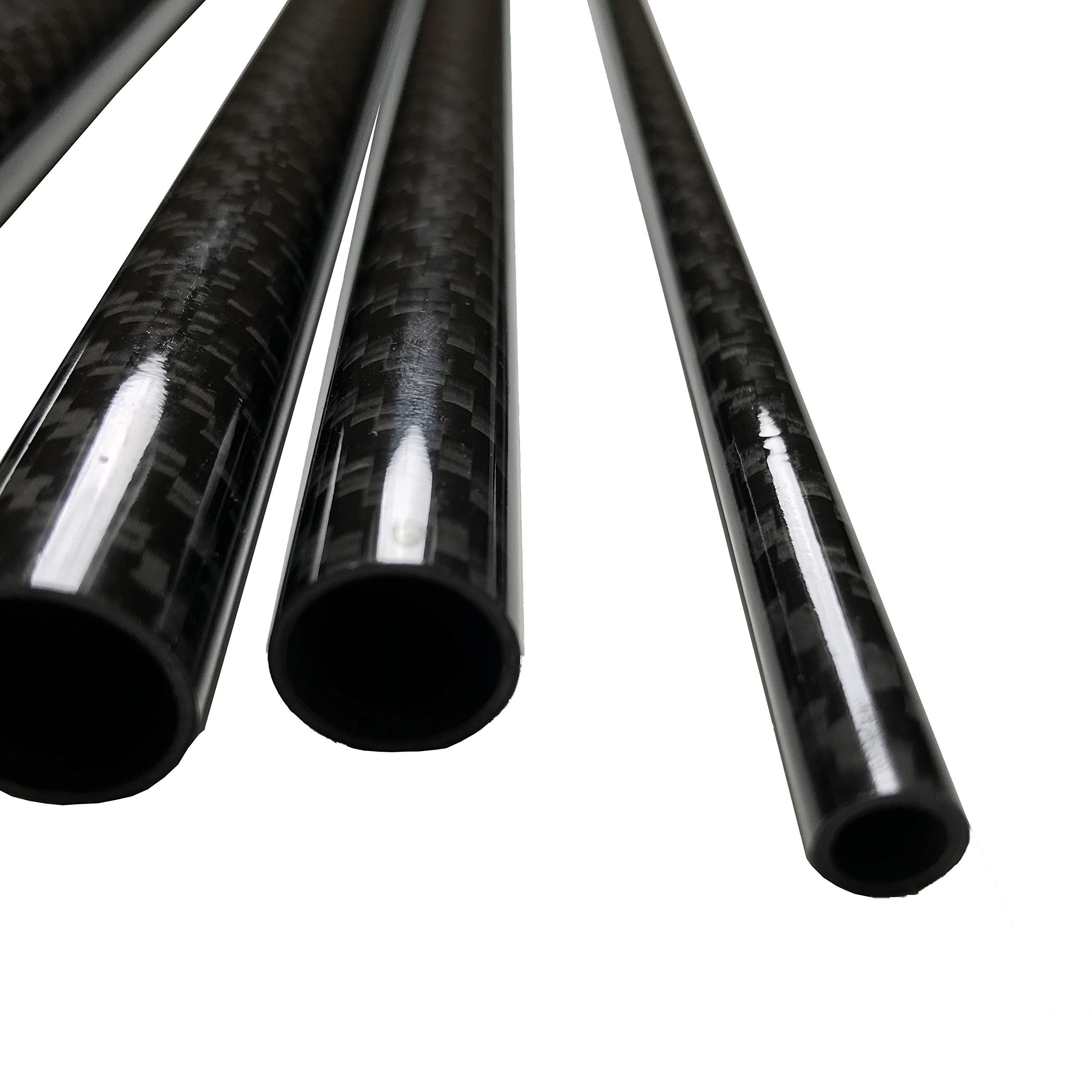 Premium Black Carbon Fiber Tube 20mm x 18mm x 1000mm - Hollow Carbon Fiber Rods - High Strength Lightweight Carbon Fiber Shaft for RC Cars, Drones, DIY Projects and Industrial Applications