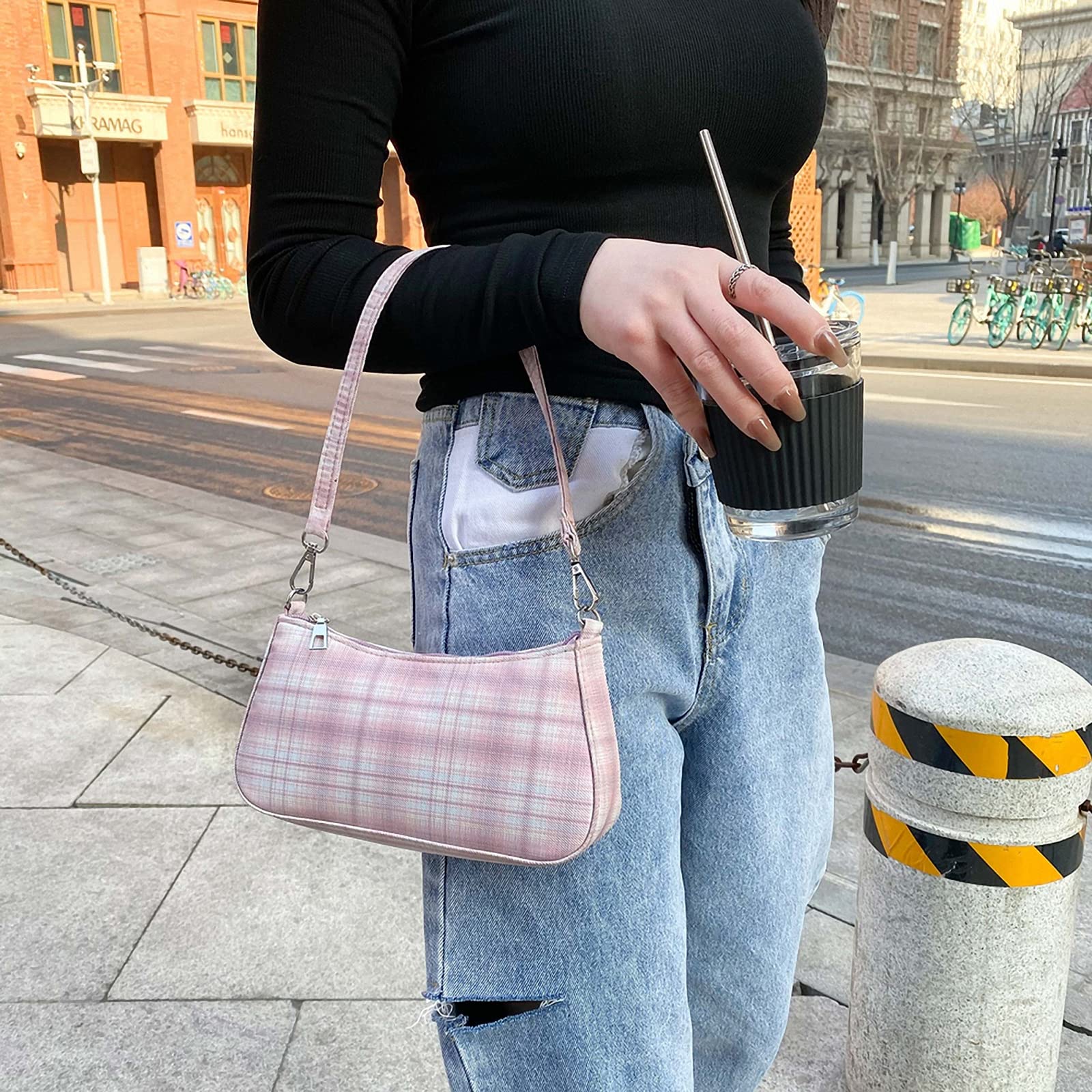 Dawery Plaid Print Crossbody Bag for Women - Stylish Cloth Shoulder Bag, Casual Handbag, Daily Clutch Purse | Perfect for Shopping, Travel & Everyday Use