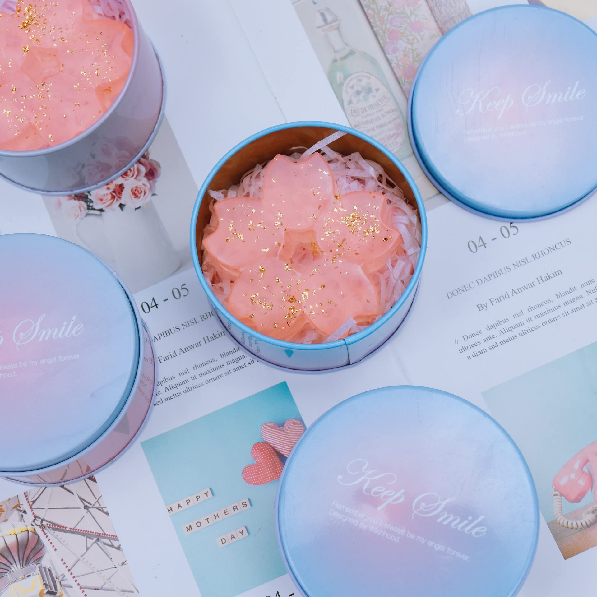 Premium Handmade Cherry Blossom Soap - All-Natural Ingredients & Essential Oils for Soft, Clean Skin - Floral Shaped Body Cleanser - Perfect for Mother's Day Gifts, Spa Day, Bath Time Relaxation
