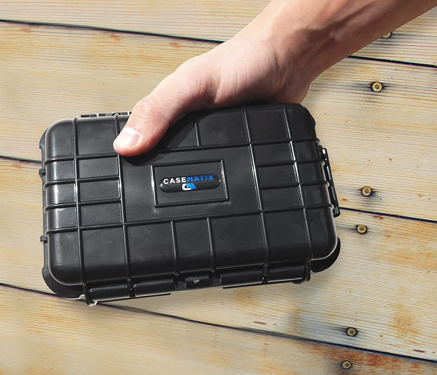 CASEMATIX Waterproof Clipper Blade Storage Case - Holds 12 Barber Blades with Custom Foam Interior | Protective Organizer for Hair Clipper Accessories | Perfect for Salon, Barbershop & Travel Use