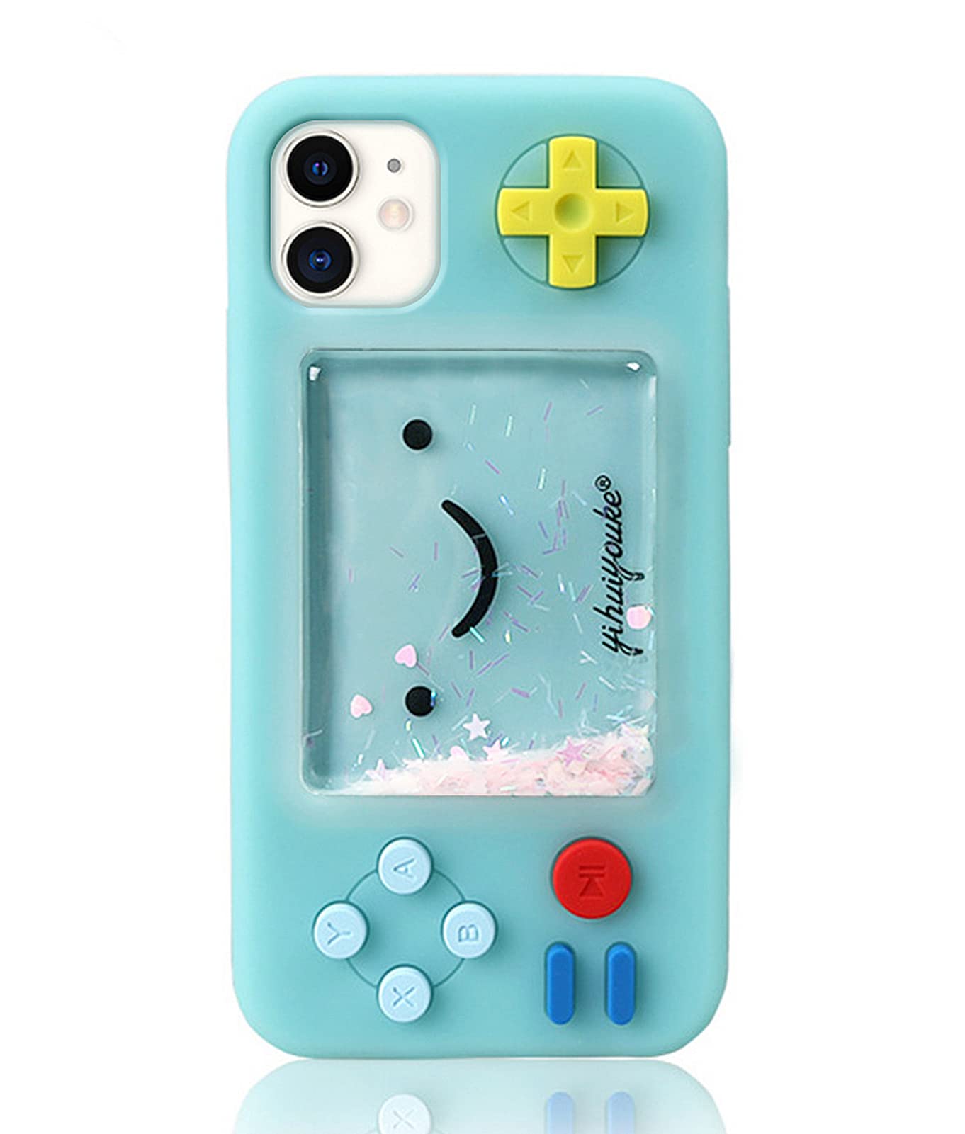 UnnFiko Squishy 3D Cartoon Game Case for iPhone 11 Pro Max - Soft Rubber Protective Cover with Creative Liquid Stars Design, Fun Play Case for Girls & Women (Blue) - Perfect for Gaming, Daily Use & Gift Giving
