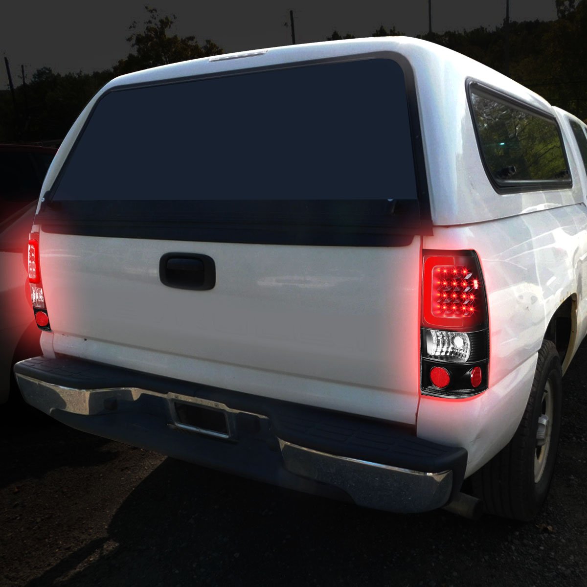 Auto Dynasty Black Housing Clear Lens 3D LED Brake Tail Lights - Compatible with Chevy Silverado & GMC Sierra (Pair) | Enhanced Visibility & Style for Pickup Trucks