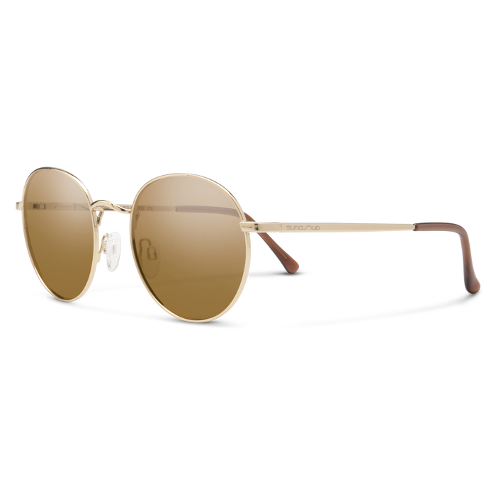 Bridge City Gold & Polarized Brown Lens Sunglasses - UV Protection, Stylish & Comfortable for Outdoor Activities, Driving, and Travel