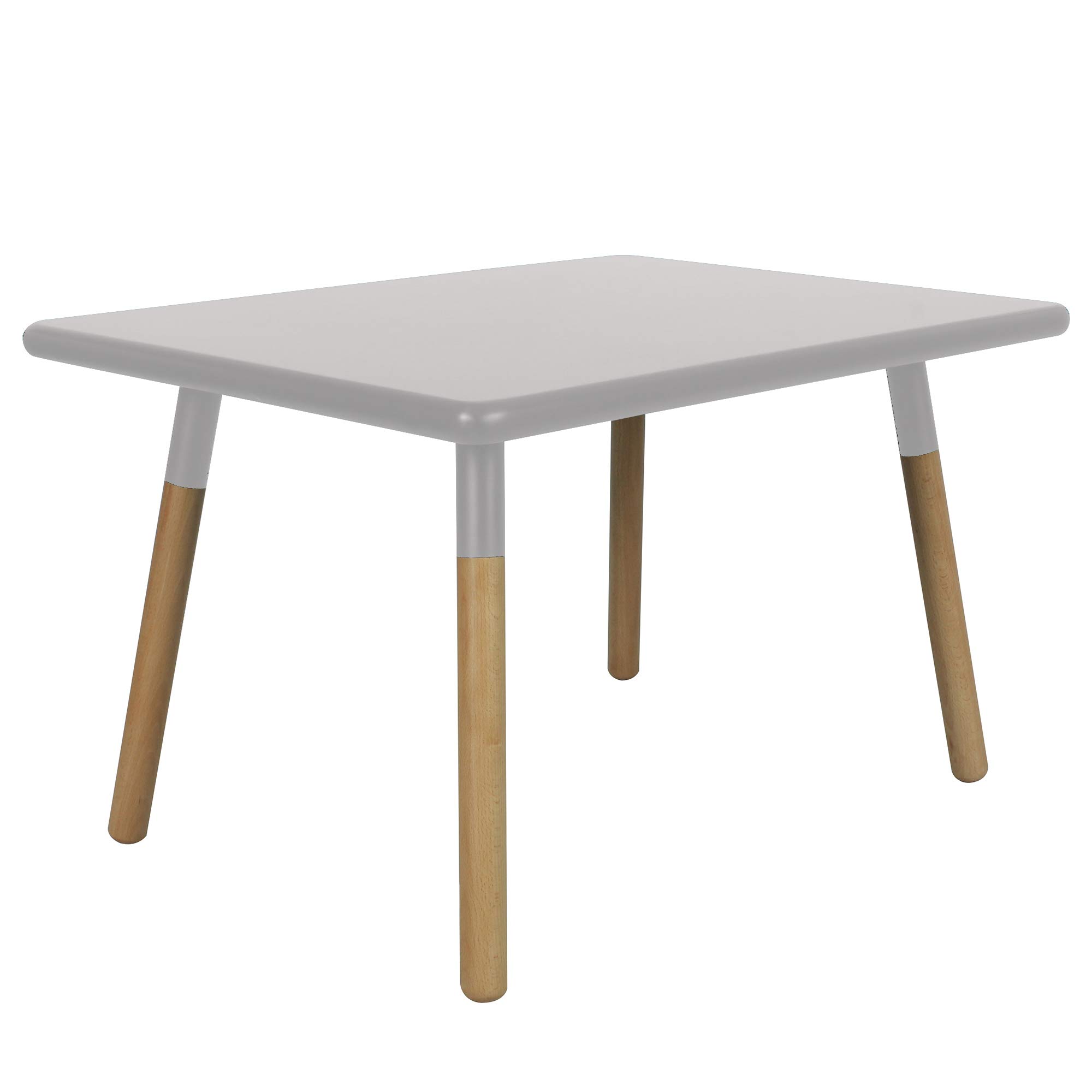 ACEssentials Kids Dipped Table and Stool Set - Gray Wooden Children's Furniture for Playroom, Classroom & Home Learning Activities
