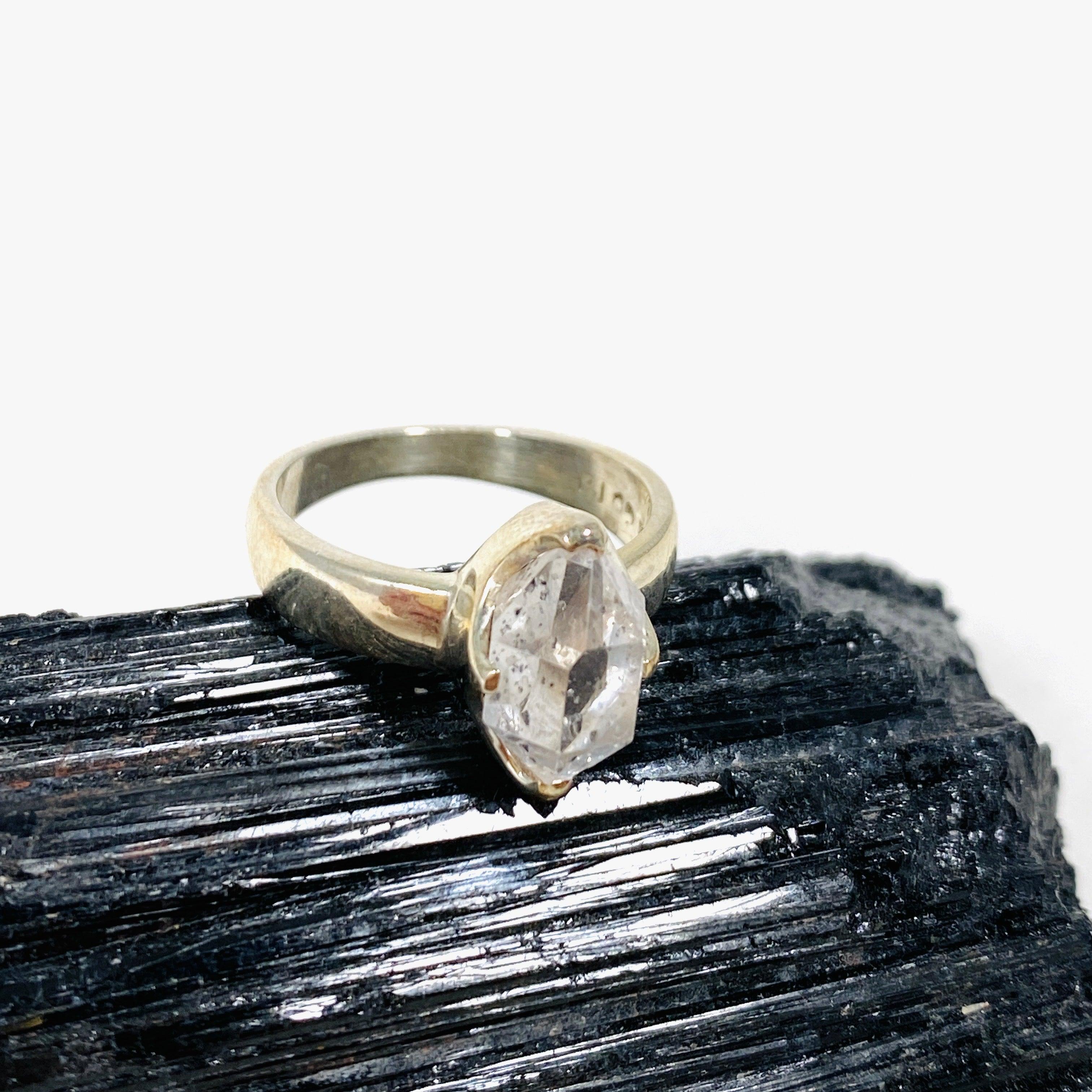 Diamond Quartz Ring for Women Size 6 - Elegant Wedding Engagement Promise Band - PRGJ290 | Perfect for Anniversary, Valentine's Day & Special Occasions