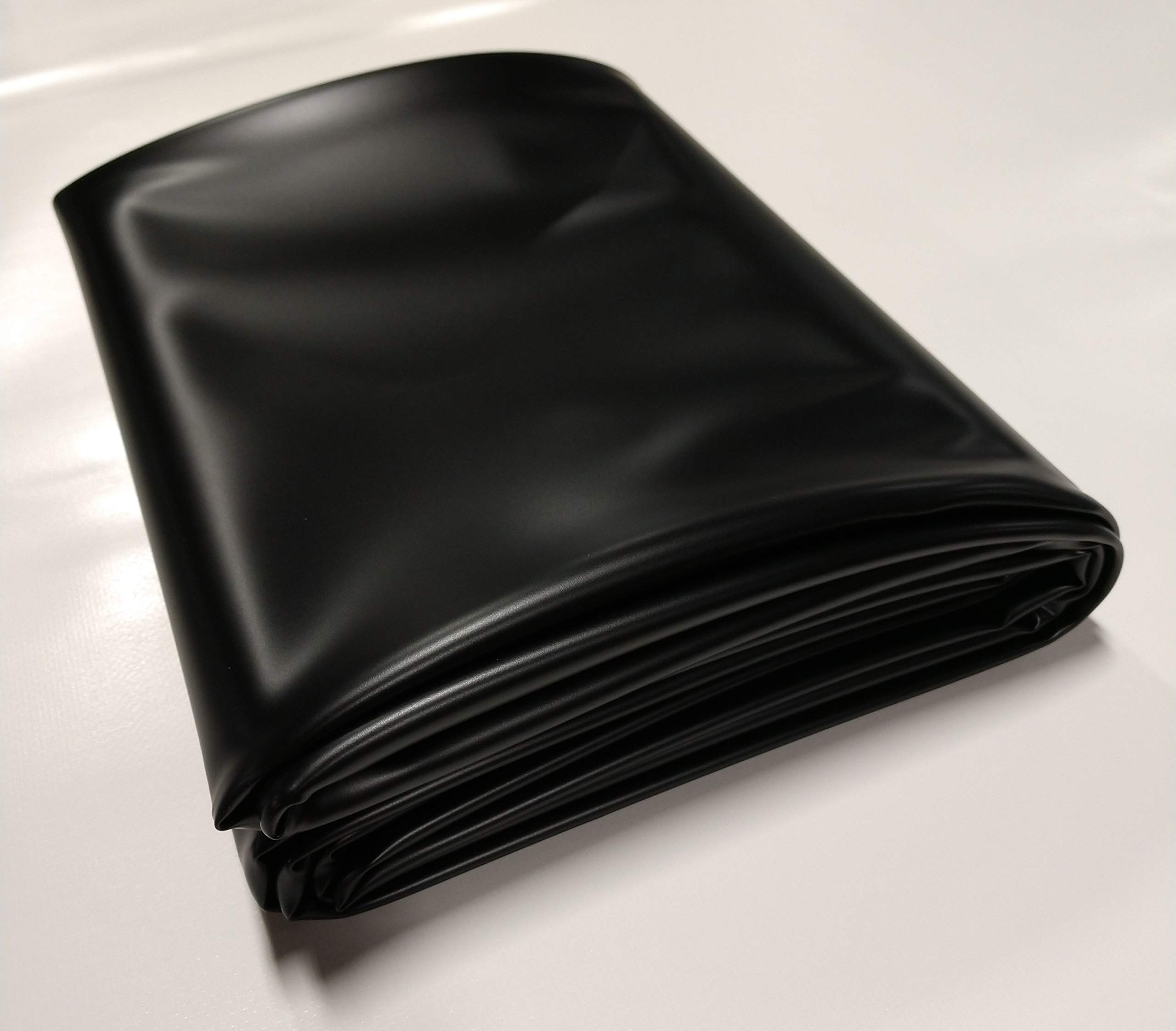 Premium 10x12 Black Pond Liner - 20 Mil (0.50mm) PVC Fish & Plant Safe - 10'W x 12'L (3.05m x 3.66m) for Koi Ponds, Water Gardens & Streams - Durable Waterproof Liner for Outdoor Landscaping & Backyard Ponds