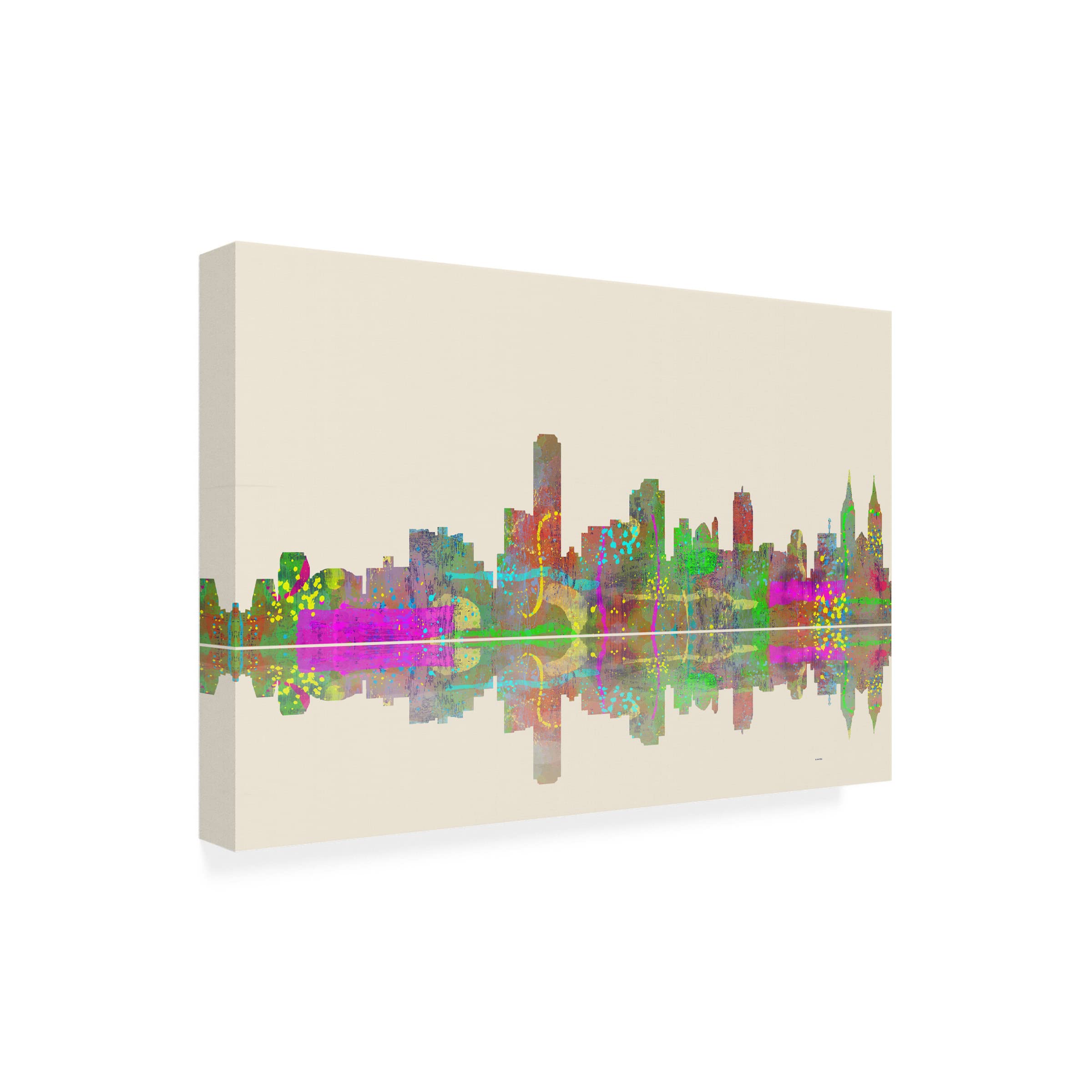 Trademark Fine Art 'Adelaide SA Skyline 2' Canvas Wall Art by Marlene Watson - 16x24 Inches - Modern Cityscape Painting for Living Room, Office & Home Decor