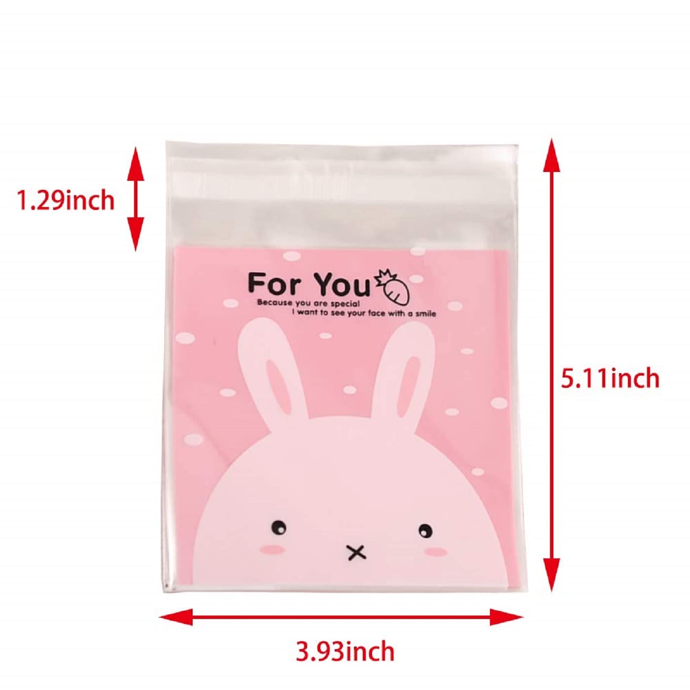 Chocozone 100 Pack Self-Adhesive Guddy Bags - 10cmx10cm Party Favor Bags, Cookie Bags & Chocolate Pouches for Birthday Parties, Wedding Favors, Baby Showers & Return Gifts