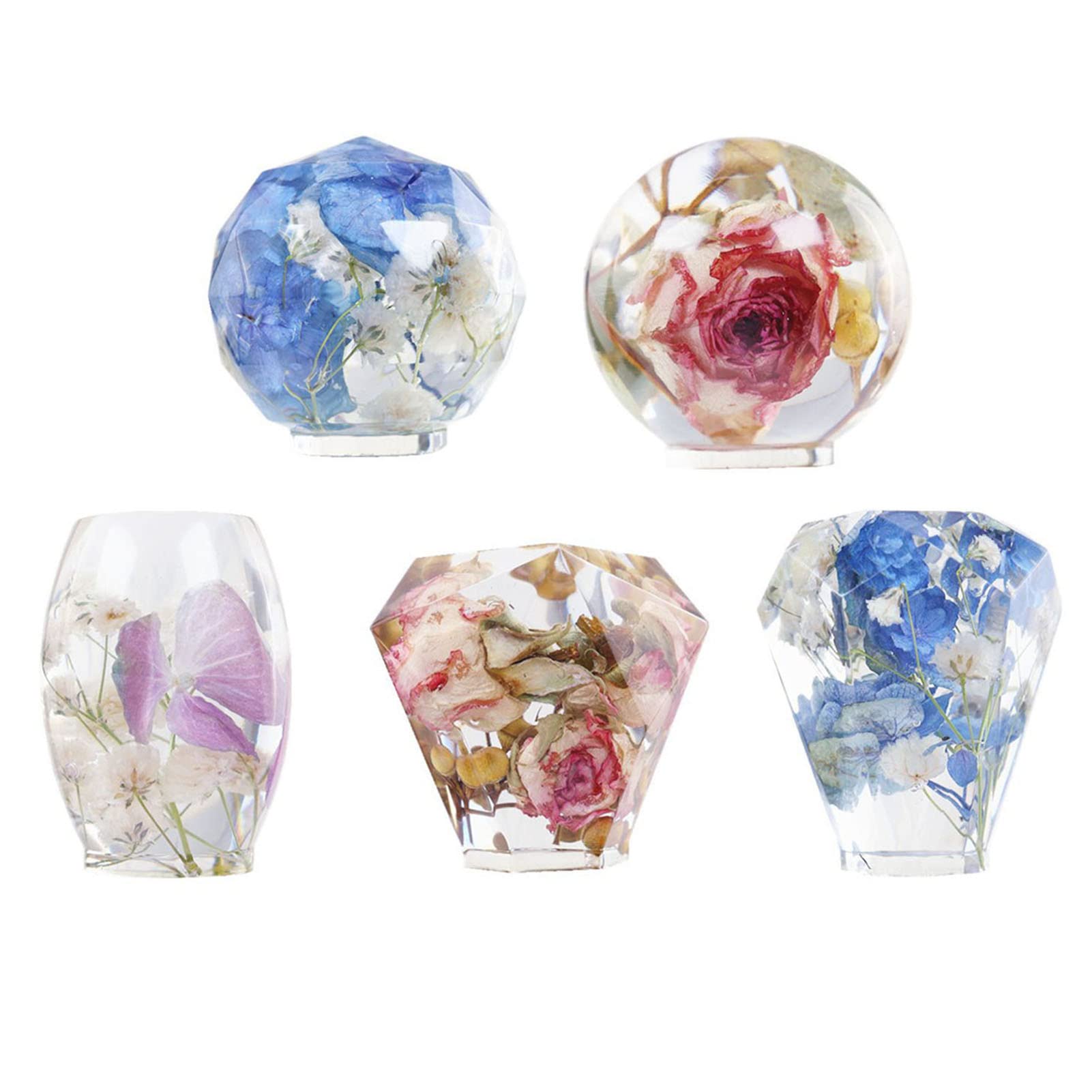VALINK Geometric Spherical Bottle Stopper Resin Molds - Wine Bottle Silicone Stencils for DIY Epoxy Casting Crafts - Crystal Gem Shaped Molds for Jewelry Making & Home Decor Projects