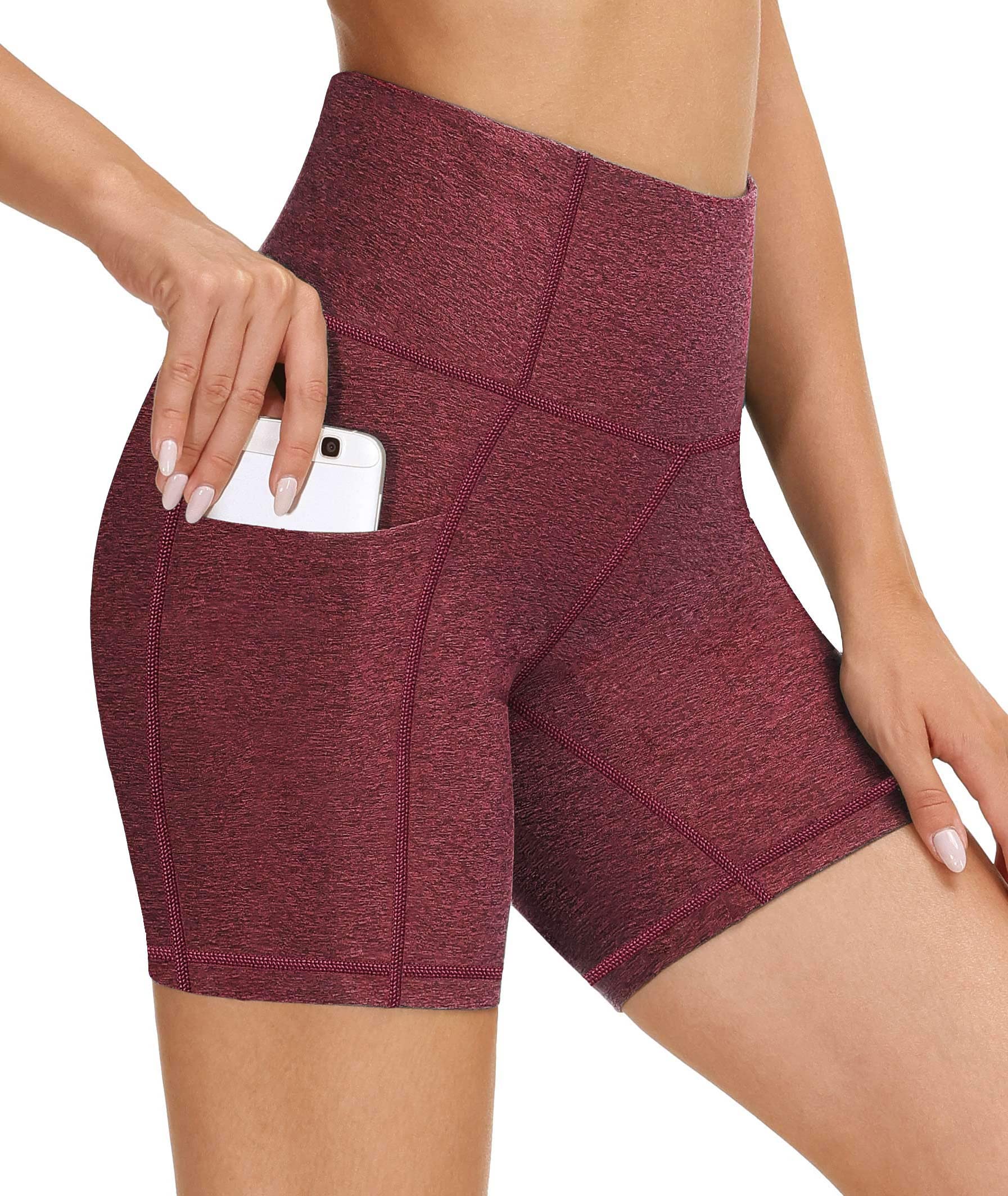 Healthyoga Women's High Waist Biker Shorts - Spandex Workout Yoga Shorts with Pockets for Cycling, Running & Gym | Comfortable & Breathable Activewear