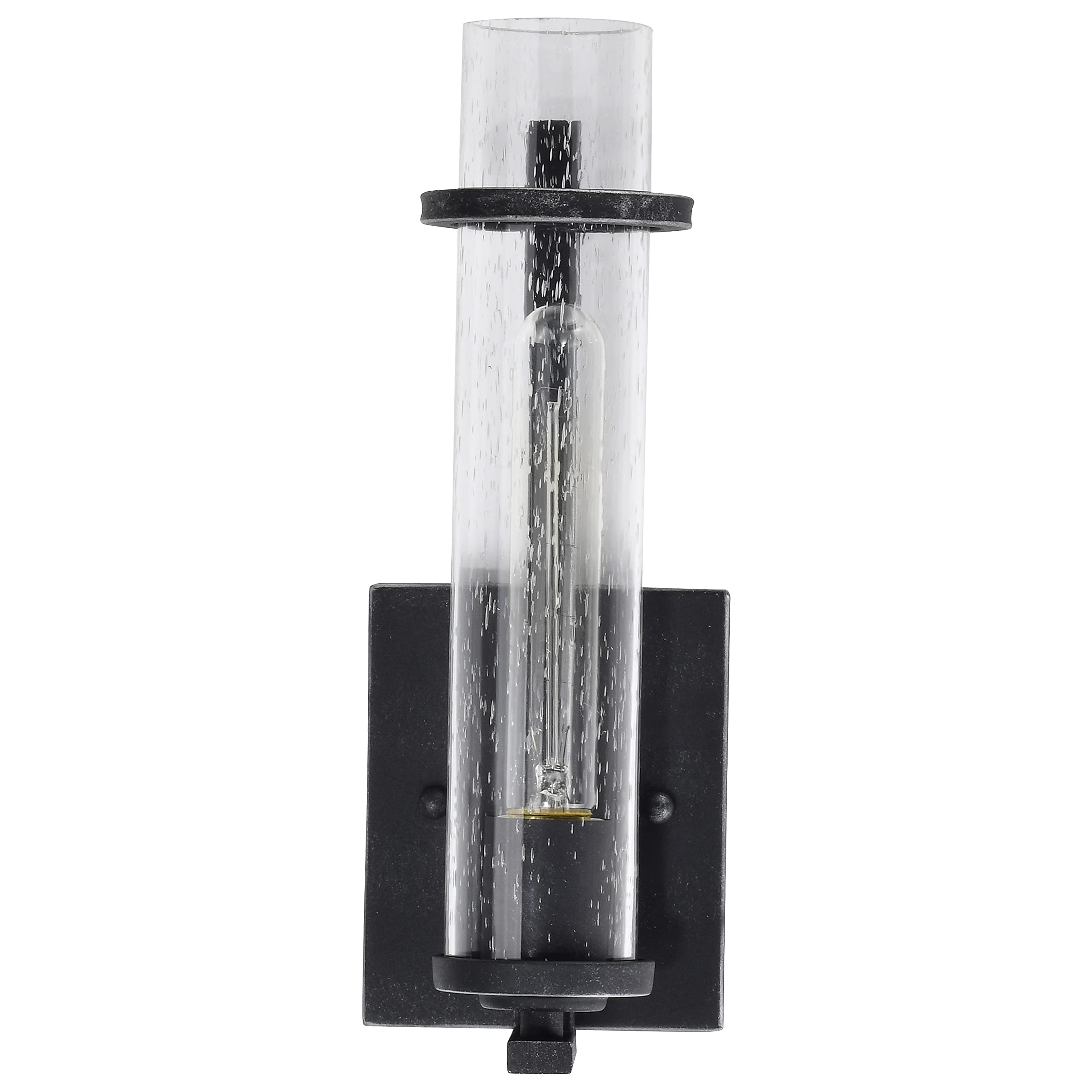 NUVO 60/6381 Donzi-1 Light Vanity Fixture with Iron Black Finish - Perfect for Bathroom Vanity Lighting, Dressing Room & Makeup Area