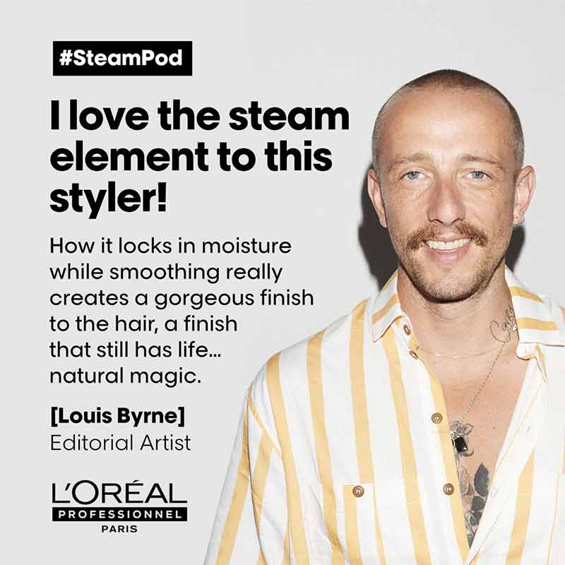 L'Oréal Professionnel SteamPod 4.0 Hair Straightener & Styler - Professional Steam Flat Iron for Smooth, Shiny Hair at Home or Salon