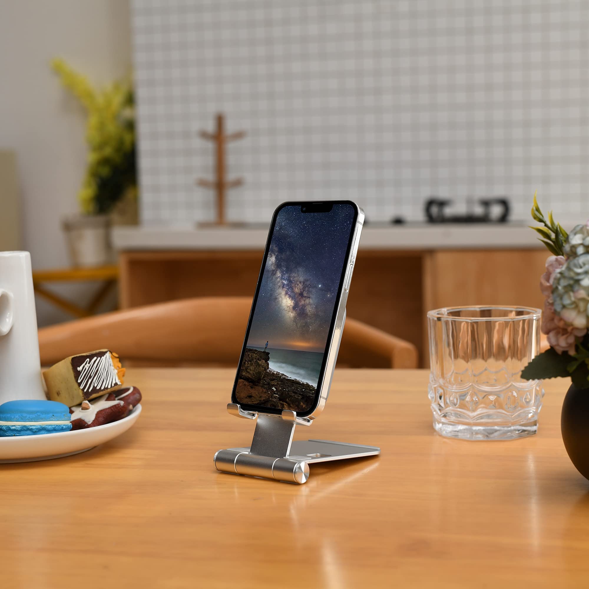 Foldable MagSafe Charger Stand & Universal Phone Holder - Adjustable Tablet Dock for iPhone 13/12/Smartphones, Desk Organizer (MagSafe Not Included) | Perfect for Office, Home & Travel Charging Station