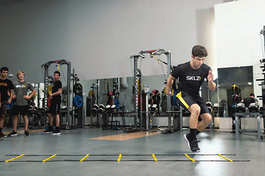 SKLZ Quick Ladder Pro - Adjustable Speed & Agility Training Equipment for Soccer, Football & Basketball | Perfect for Home Gym, Backyard Drills & Team Sports Practice