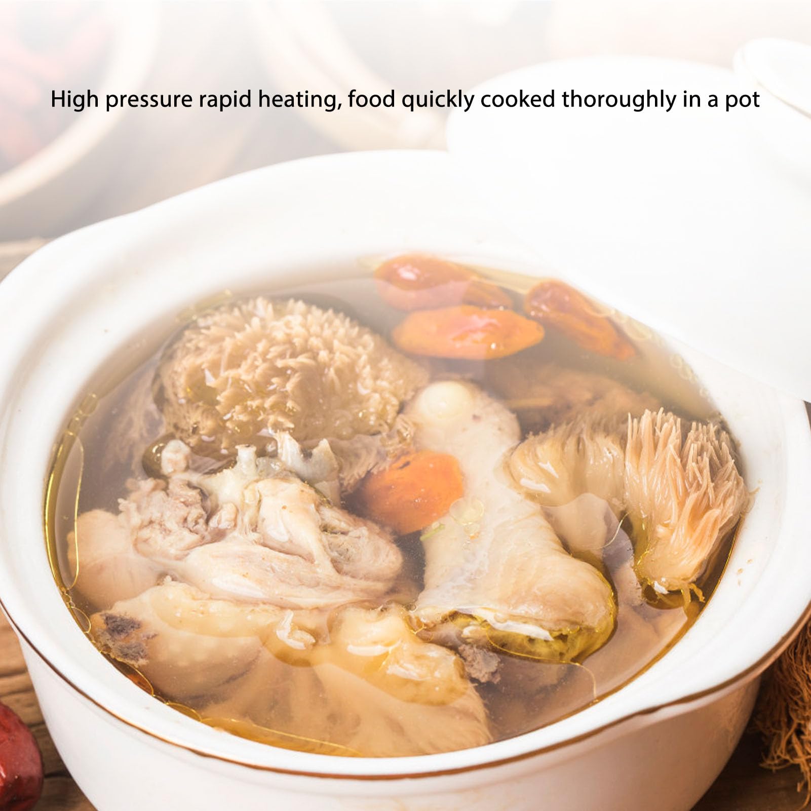 Luqeeg 8QT Stainless Steel Pressure Cooker - 2-in-1 Pressure Cooking Pot & Canner with Foldable Handle, Compatible with Induction/Gas/Electric Stoves - Perfect for Canning, Stewing & Fast Cooking at Home
