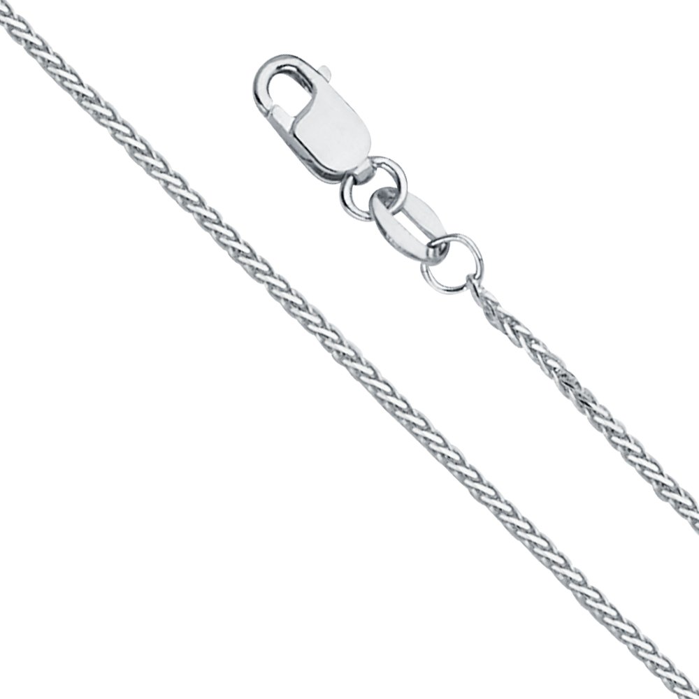 14K Real Gold Diamond Cut Round Wheat Chain Necklace with Lobster Clasp - Elegant Layering Necklace for Women, Perfect for Everyday Wear, Parties & Special Occasions