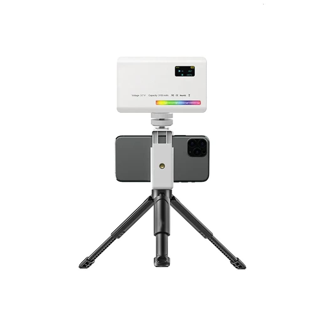 NANZU Mini RGB Video Light with Screen Diffuser - Portable Camera Monitor & Smartphone Selfie Light for YouTube, TikTok, Vlogging & Photography