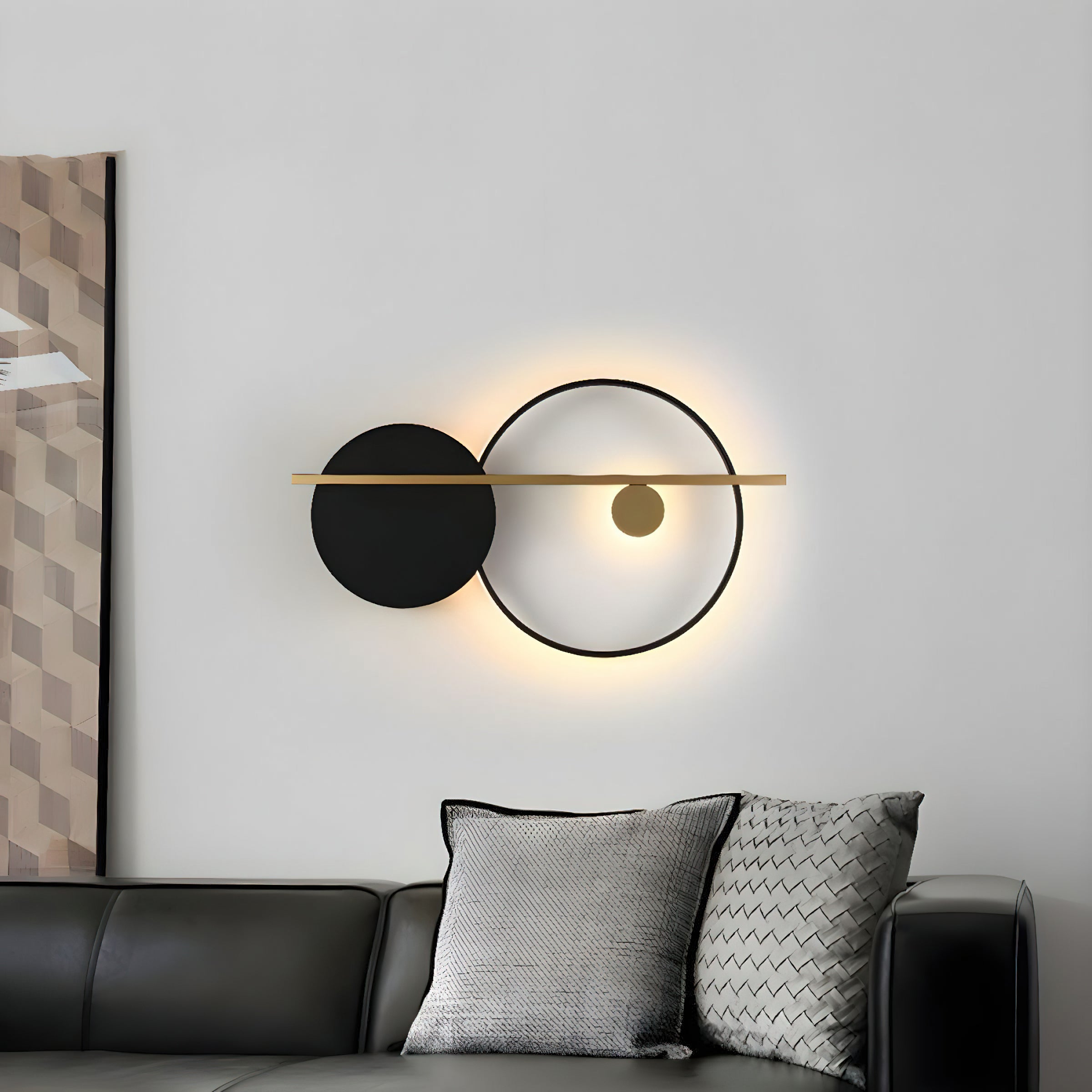 Modern Double Circle Wall Light - Sleek LED Sconce for Bedroom, Living Room & Hallway Decor - Energy Efficient Indoor Lighting Fixture