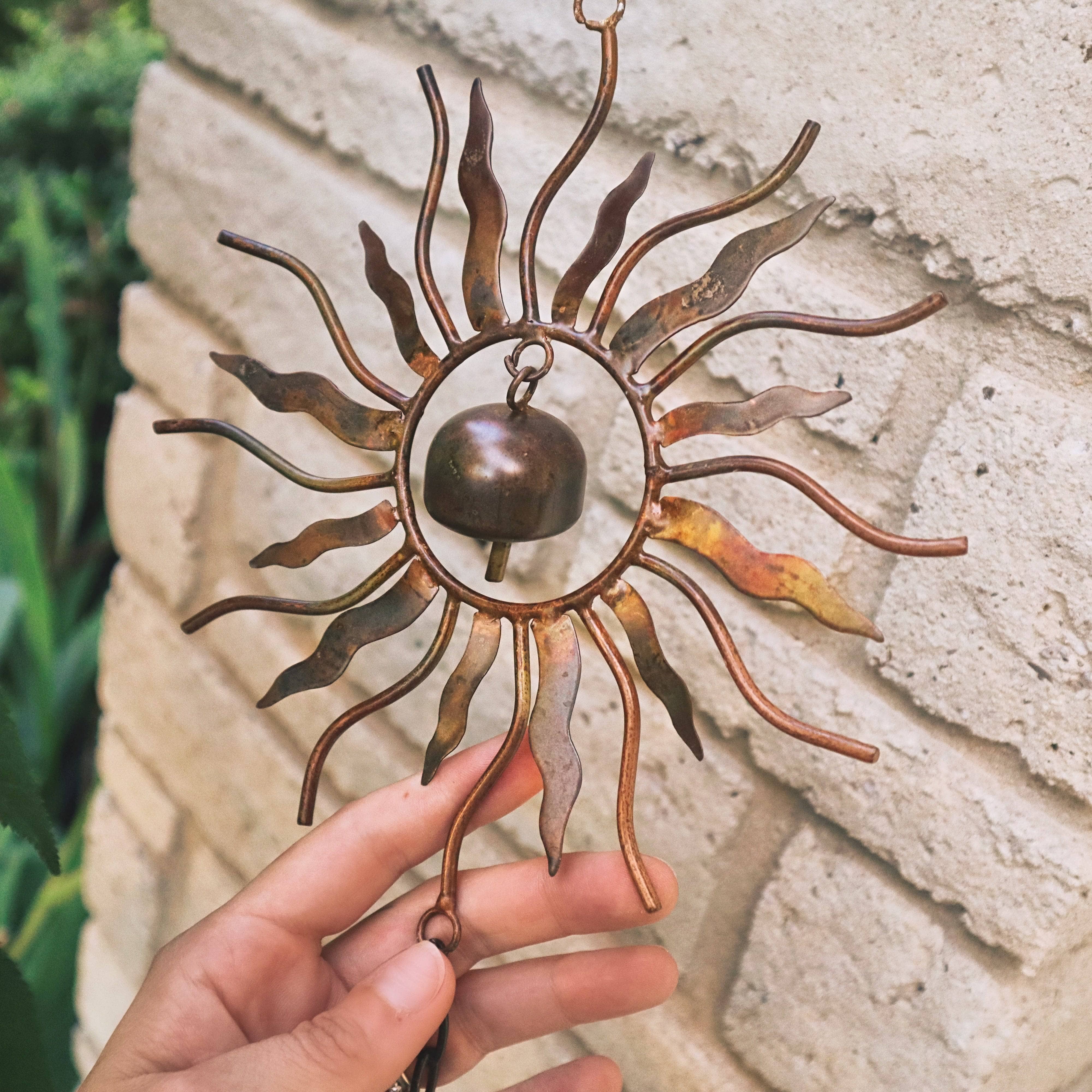 Graduated Sun and Bell Trio Ornament - Elegant Handmade Holiday Decor for Christmas Tree, Home, and Gift Giving