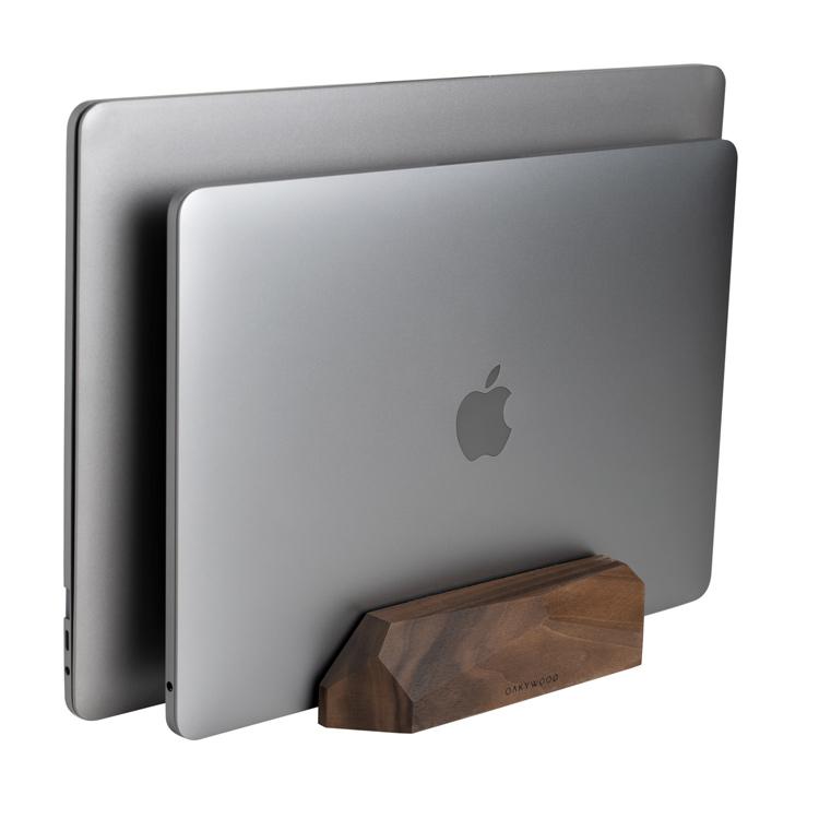 Premium Dual Vertical Laptop Stand by Oakywood - Ergonomic Space-Saving Desktop Organizer for MacBook & Notebooks - Perfect for Home Office, Workspace & Small Desk Setup