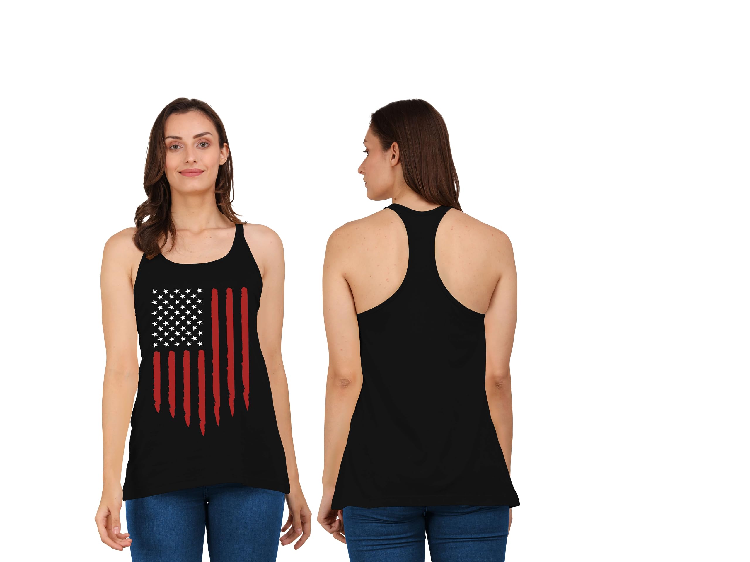 Women's Cotton Printed Racerback Tank Top - Breathable Sleeveless Workout Shirt for Yoga, Running, Gym & Hiking | Comfortable Athletic Camisole for Daily Wear & Sports Activities | Size & Color Options (Product Code L34)