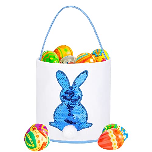 Easter Bunny Basket for Kids - Cute Easter Tote Bag with Handle for Egg Hunting, Easter Party Favors, Spring Decorations - Perfect for Easter Egg Hunt, Gift Giving & Holiday Decor