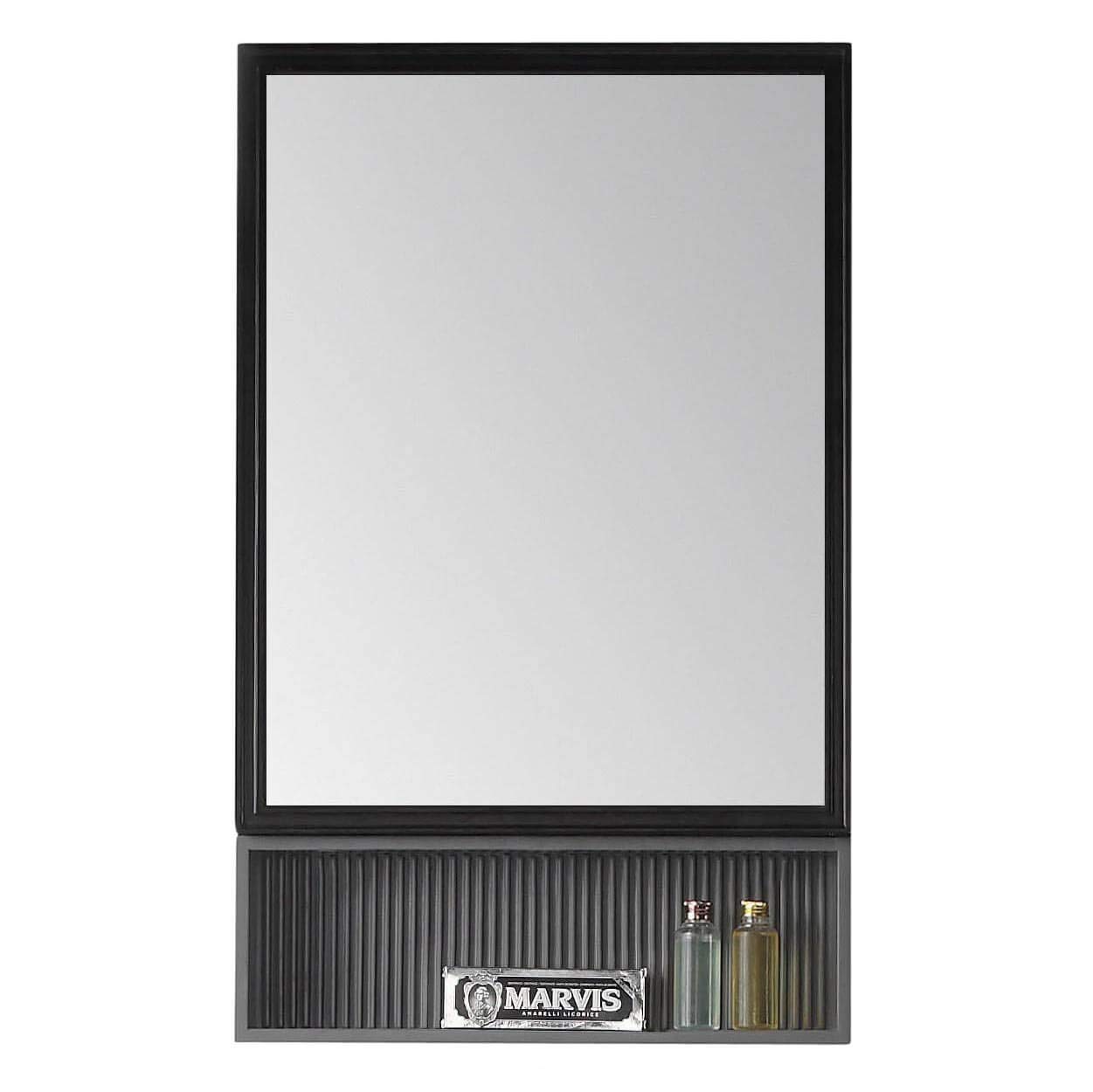 Fine Fixtures Dakota 21-Inch Wide Black Medicine Cabinet with Rock Grey Shelf - Bathroom Storage for Toiletries & Essentials