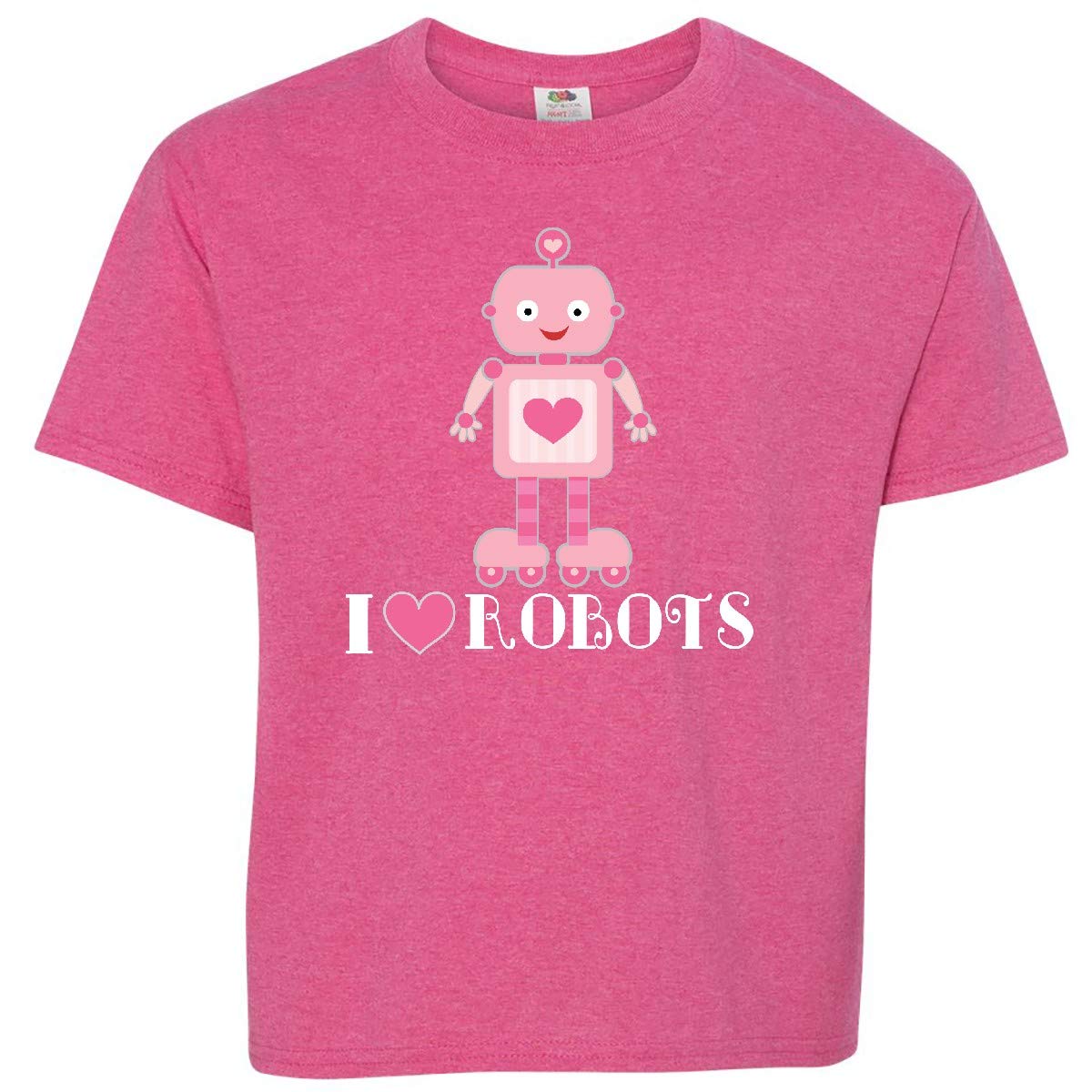 Inktastic Robotics I Love Robots Girls Youth T-Shirt - Cute Robot Graphic Tee for Girls, STEM & Science Lovers - Perfect for School, Robotics Club & STEM Events