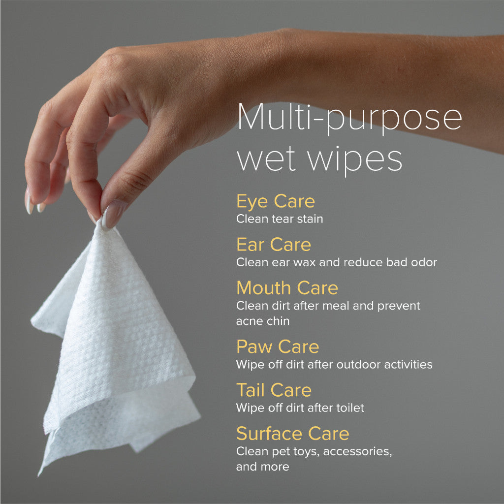 NurturePRO AG+ Silver Pet Wet Wipes - Unscented, Hypoallergenic & Moisturizing - 10 Sheets for Gentle Cleaning of Dirt & Odors - Perfect for Dogs, Cats & Small Animals After Walks or Grooming