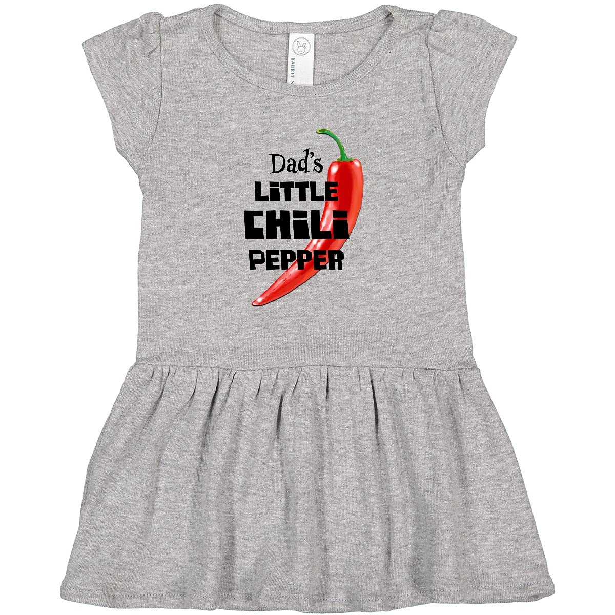 Inktastic Dad's Little Chili Pepper Toddler Dress - Cute Baby Girl Outfit for Family Photos, Birthday Parties & Casual Wear