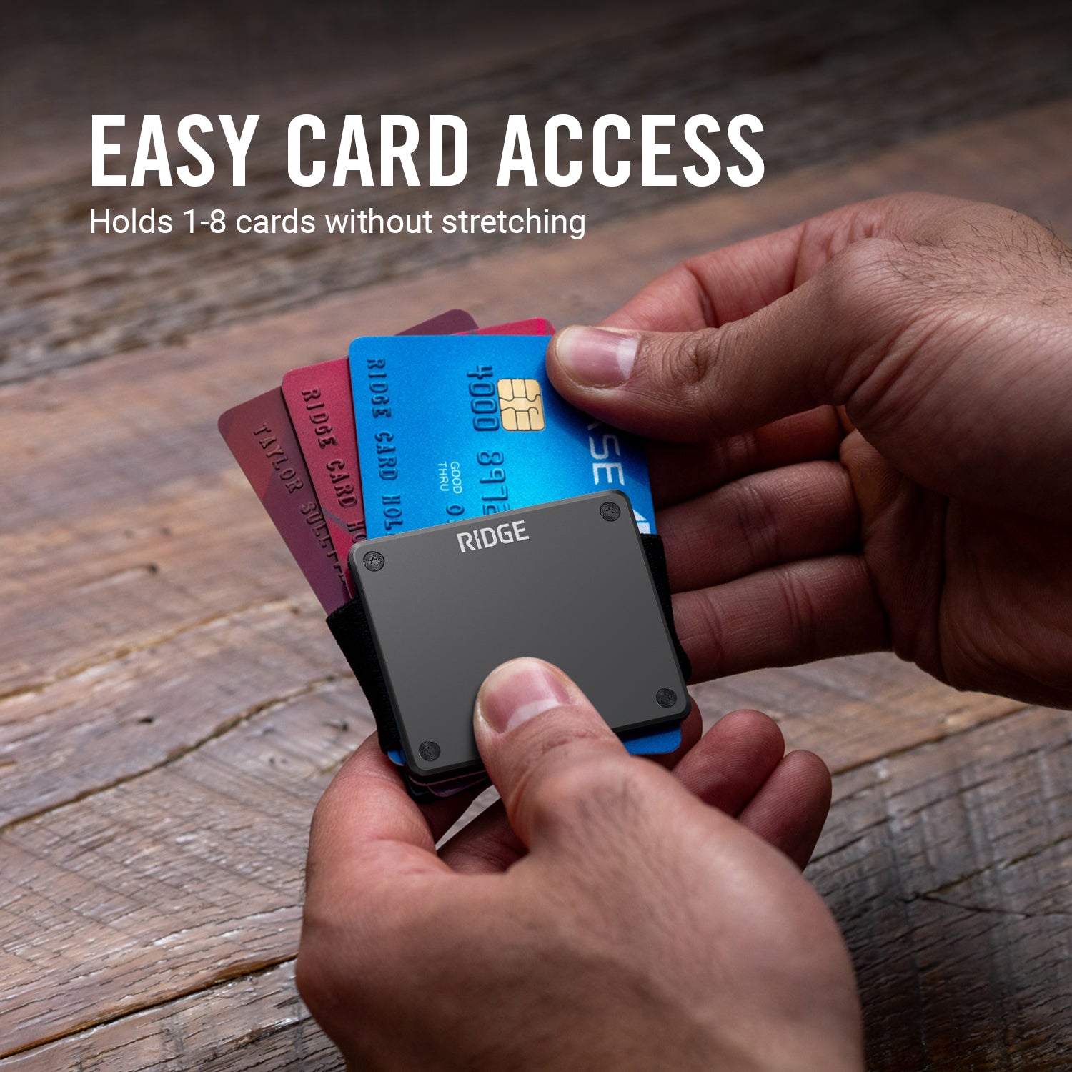 The Ridge Lite Slim Minimalist Wallet - Gunmetal Finish | RFID Blocking & Ultra-Thin Design | Perfect for Everyday Carry, Travel & Minimalist Lifestyle