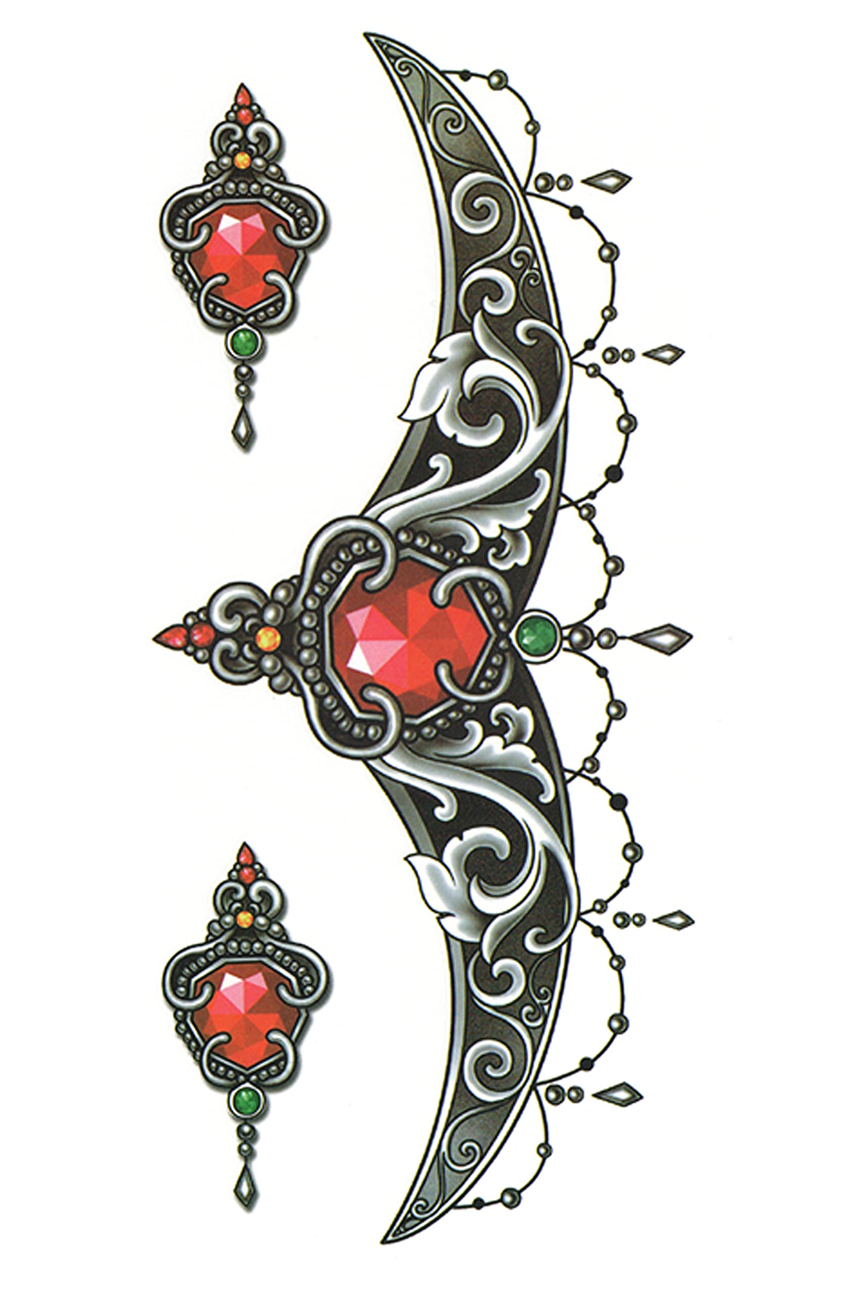 3D Temporary Tattoo Stickers for Men & Women - Waterproof Fake Tattoos with Flowers, Butterflies, Stars & Angel Designs - Realistic Body Art for Parties, Halloween, Cosplay & Honeymoon - 19x9cm Dark Desire Collection TL-143