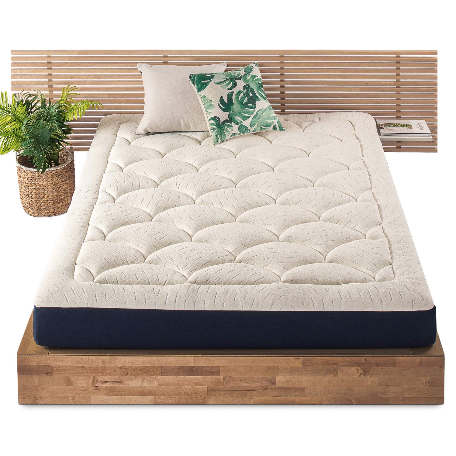 8 Inch Memory Foam Mattress with Plush Pillow Top - Green Tea & Copper Infused, CertiPUR-US Certified, Full Size Bed Mattress for Back Pain Relief & Pressure Relief - Perfect for Guest Rooms, Dorms & RVs